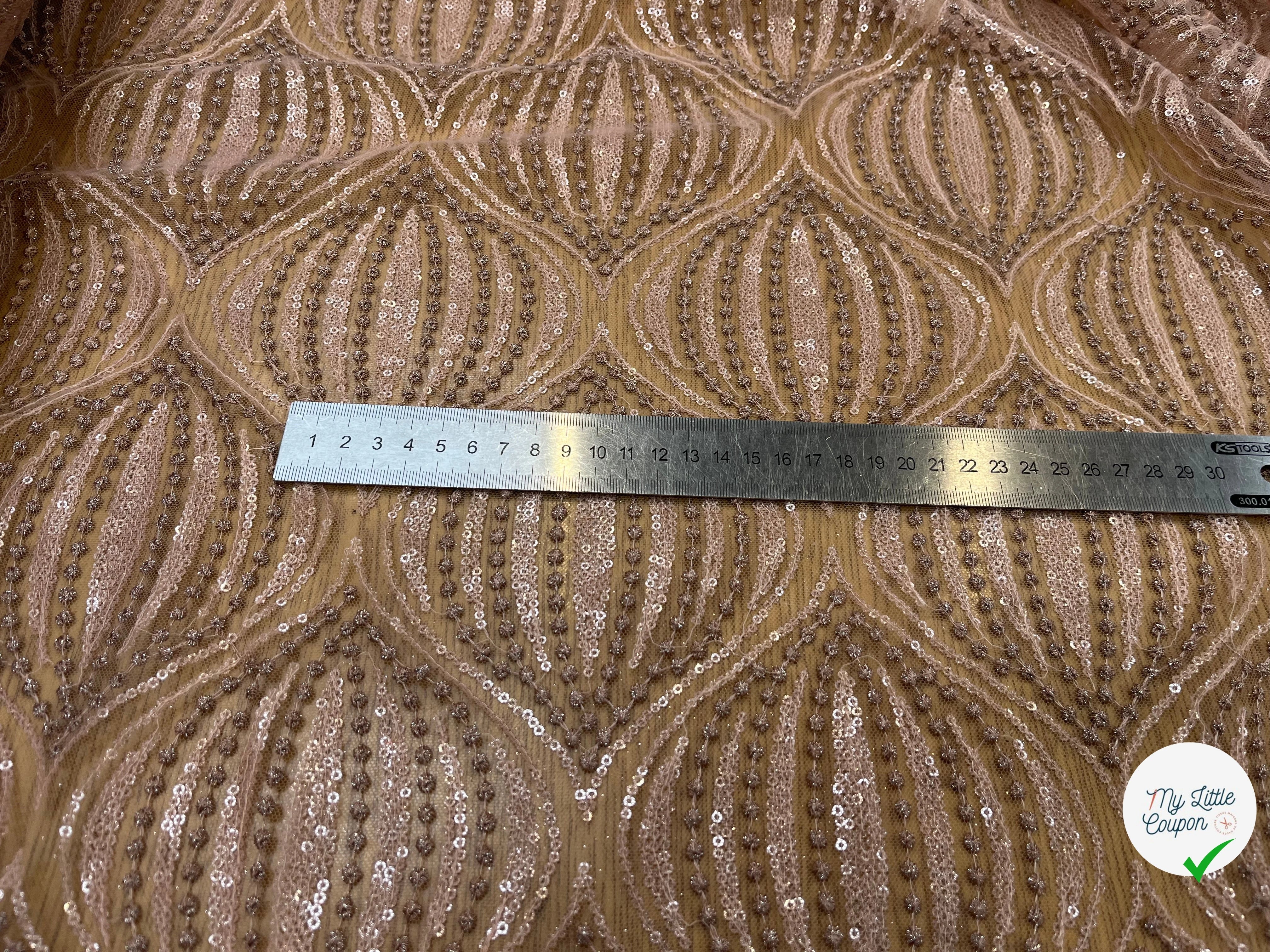 RESILLE SEQUIN BRODÉ ROSE GOLD - My Little Coupon