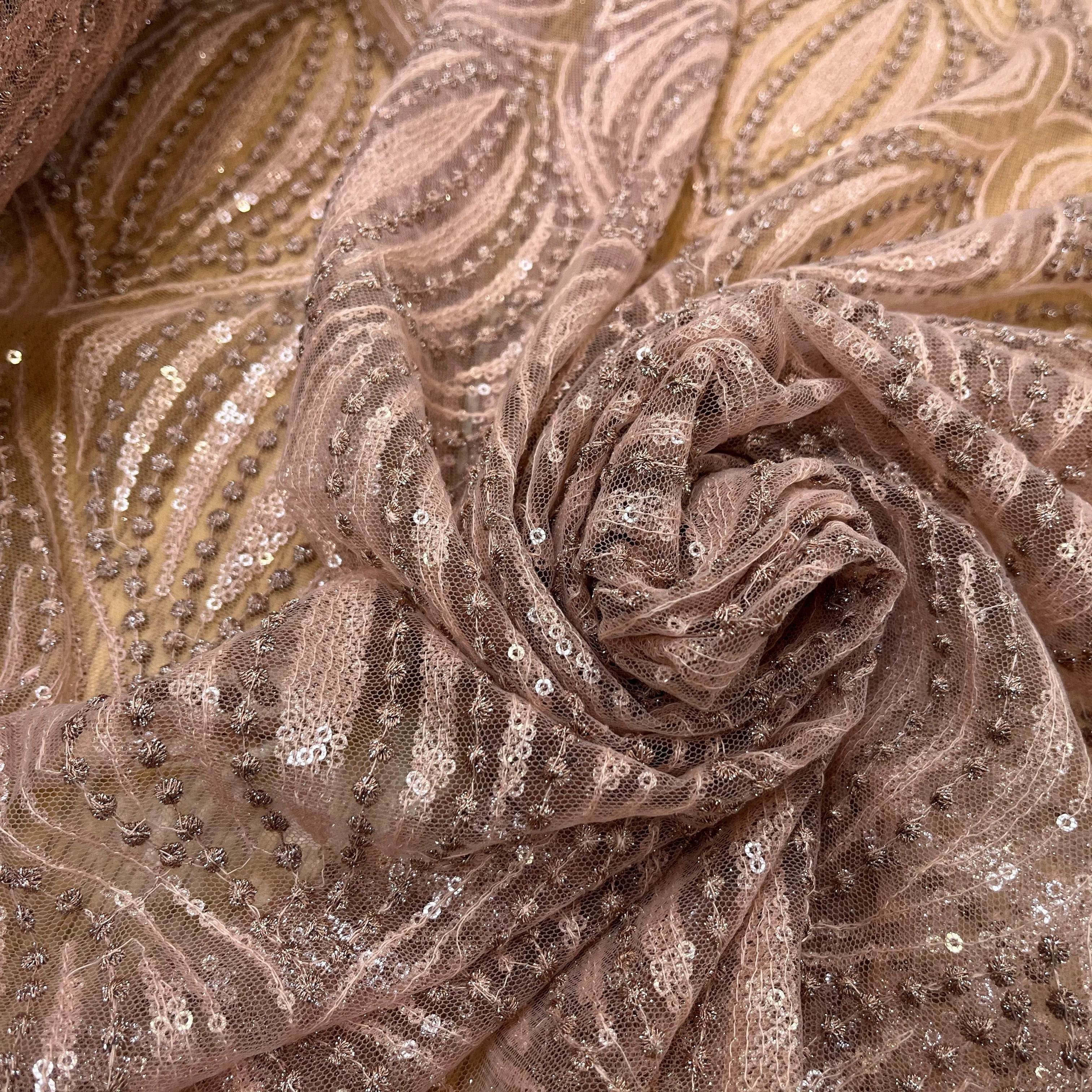 RESILLE SEQUIN BRODÉ ROSE GOLD - My Little Coupon