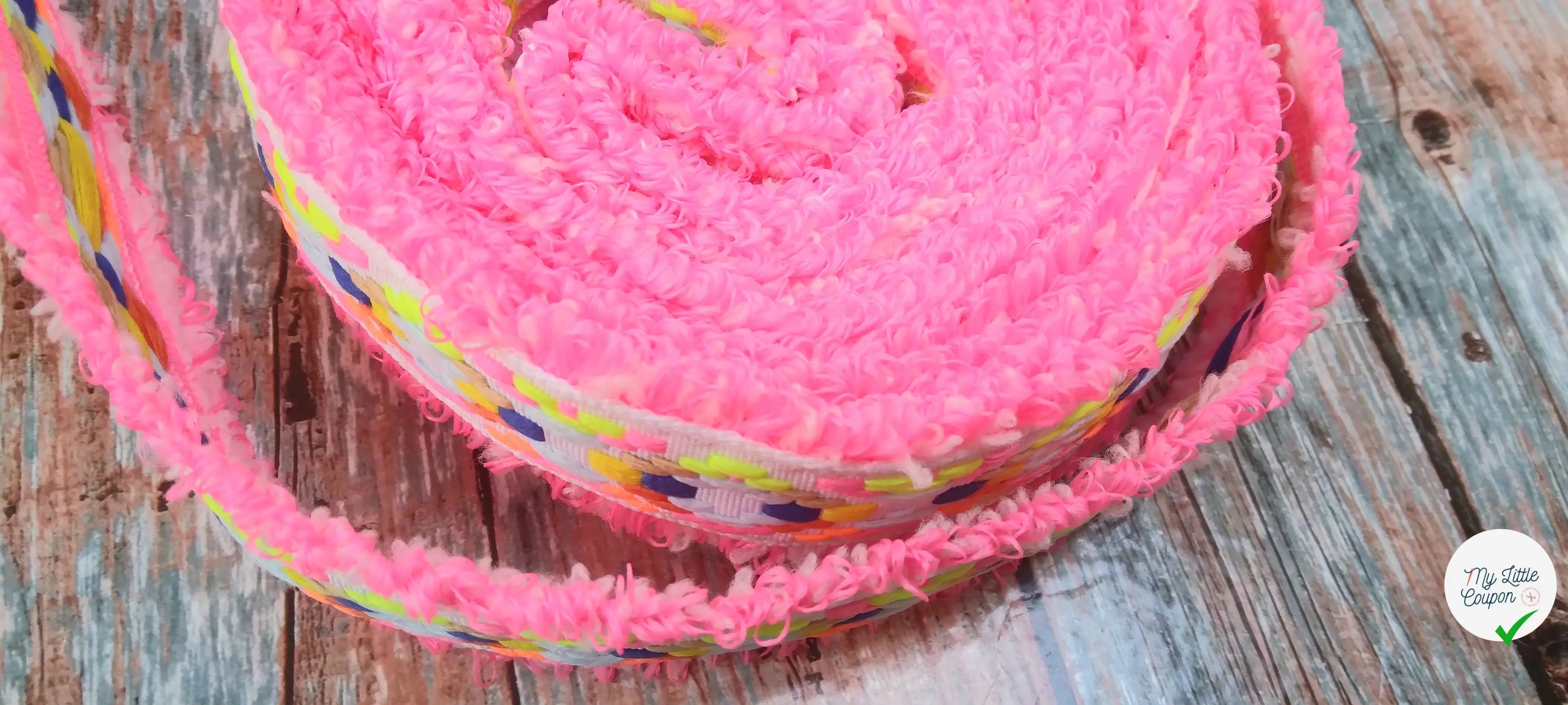 RUBAN MOTIF AZTÈQUE ROSE BONBON - My Little Coupon