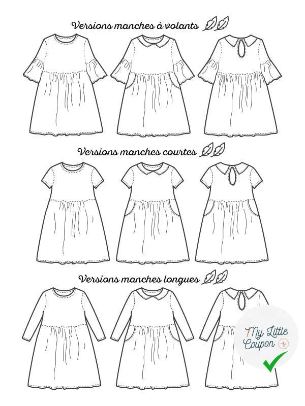 Robe Linotte | Du 3 au 12 ans | Marmaï Patterns - My Little Coupon - tissu - coudre