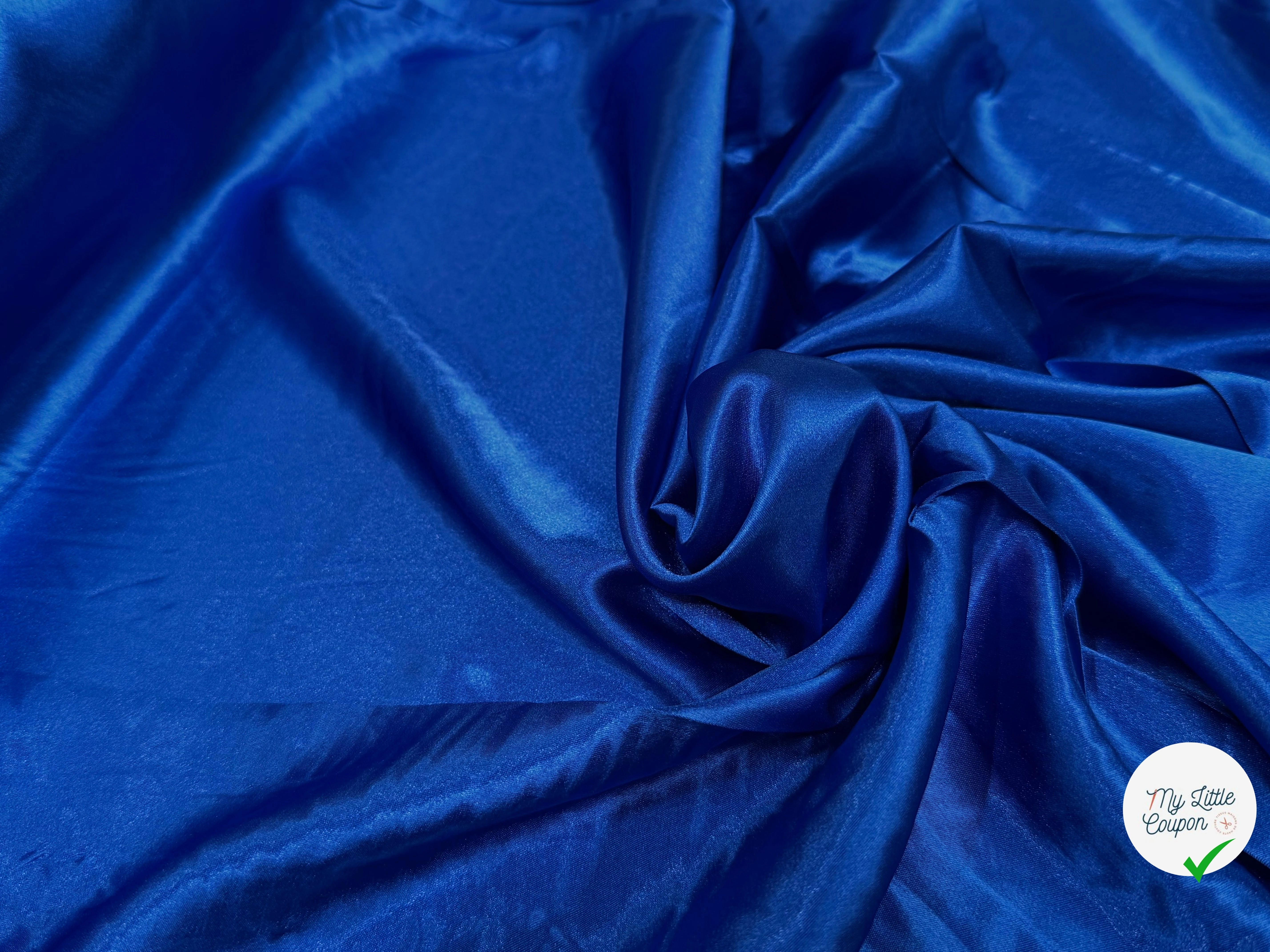 SATIN BLEU FLUIDE LÉGÈREMENT STRETCH - My Little Coupon