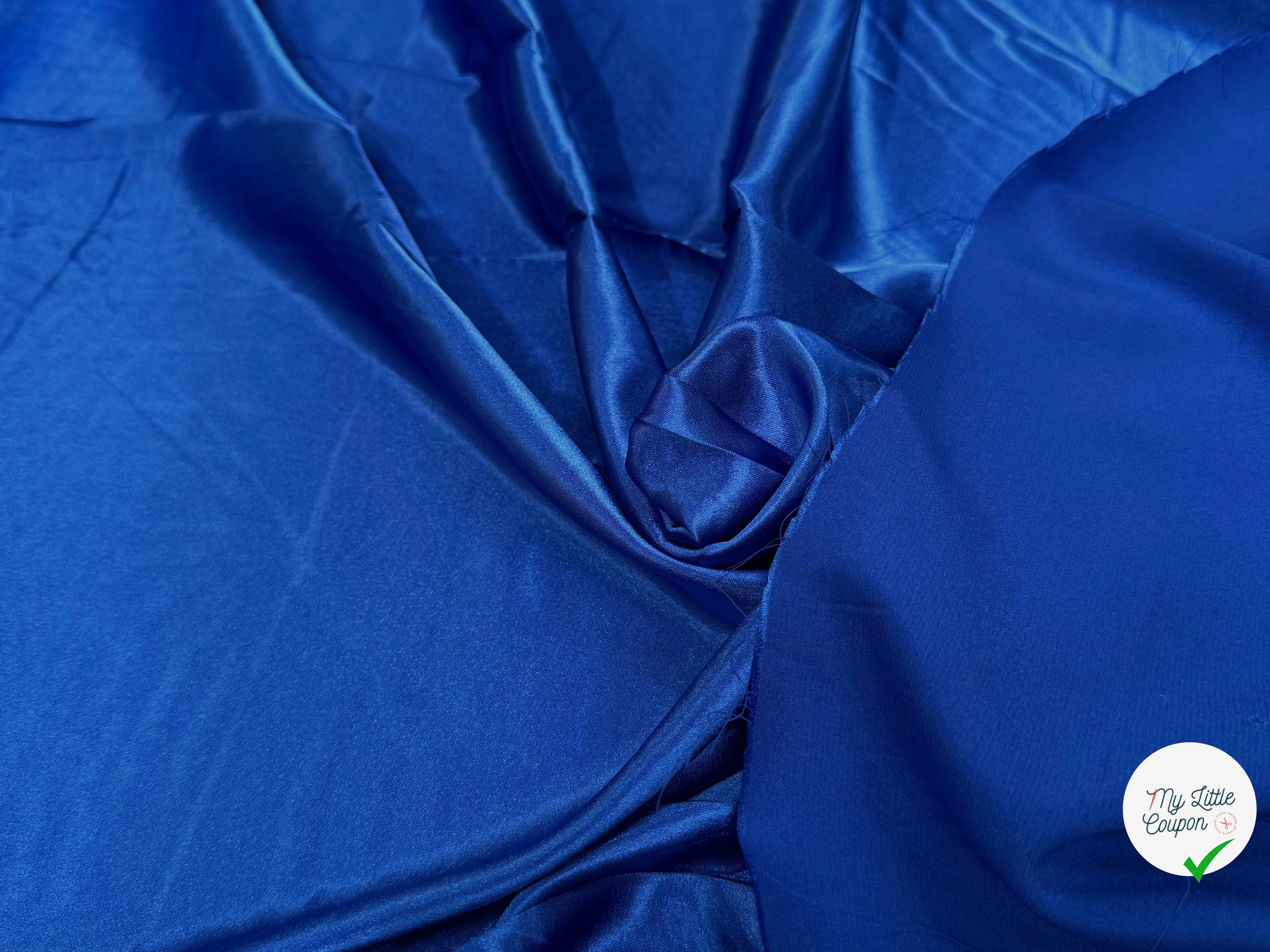 SATIN BLEU FLUIDE LÉGÈREMENT STRETCH - My Little Coupon