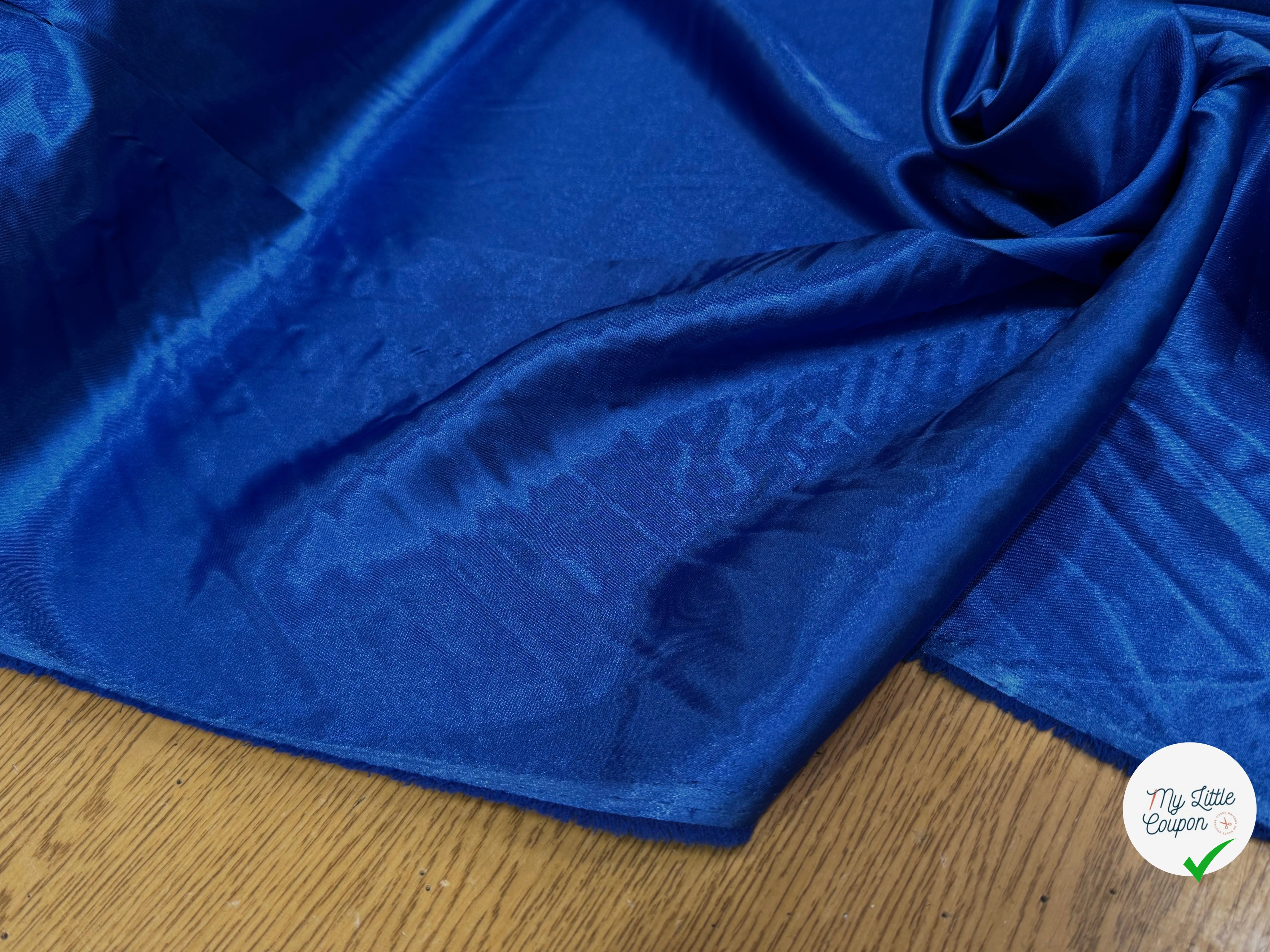 SATIN BLEU FLUIDE LÉGÈREMENT STRETCH - My Little Coupon