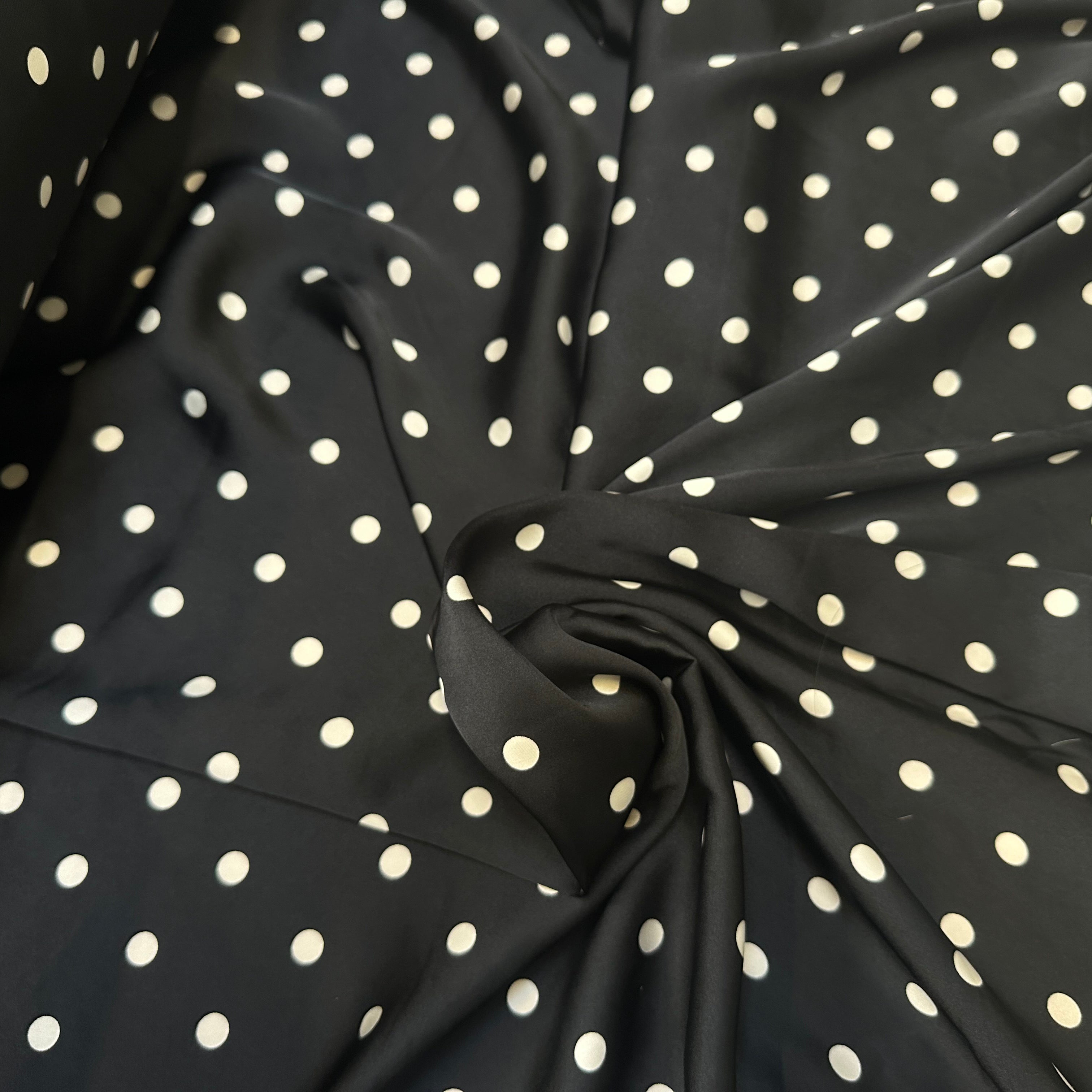 SATIN CHIC POIS BLANC FOND NOIR - My Little Coupon