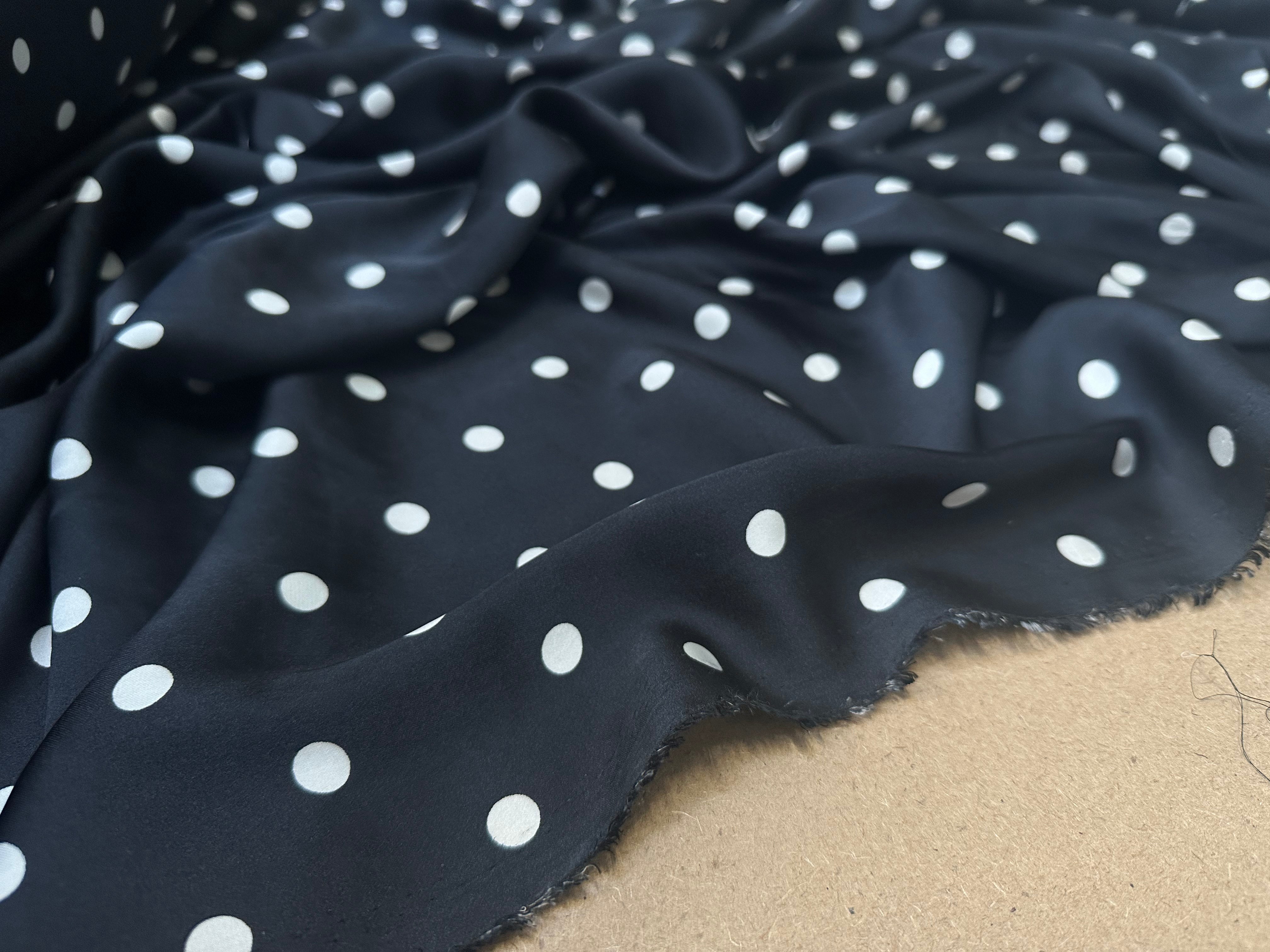 SATIN CHIC POIS BLANC FOND NOIR - My Little Coupon