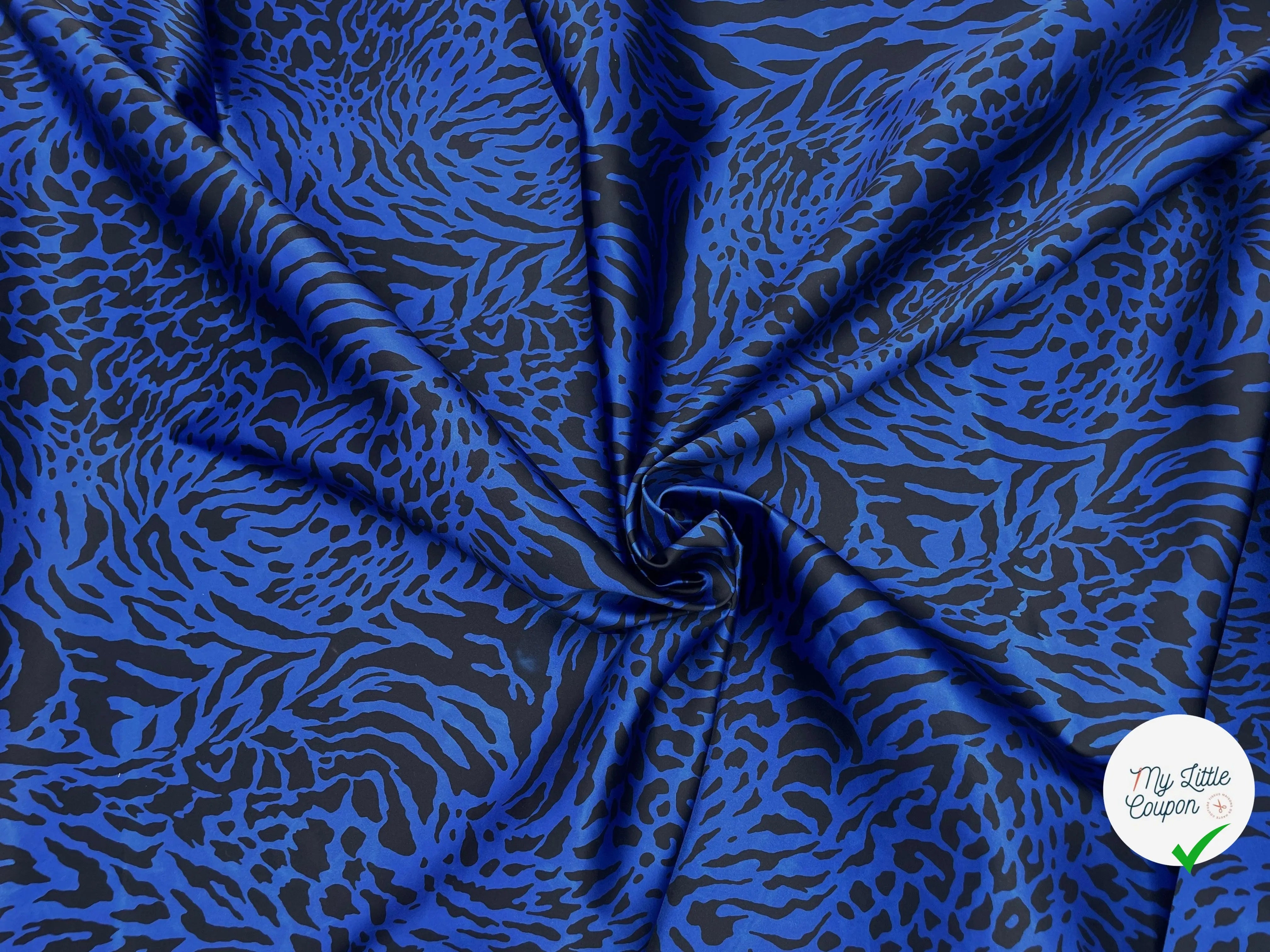 SATIN COCKTAIL LOURD IMPRIMÉ FAUVE - My Little Coupon - tissu - coudre