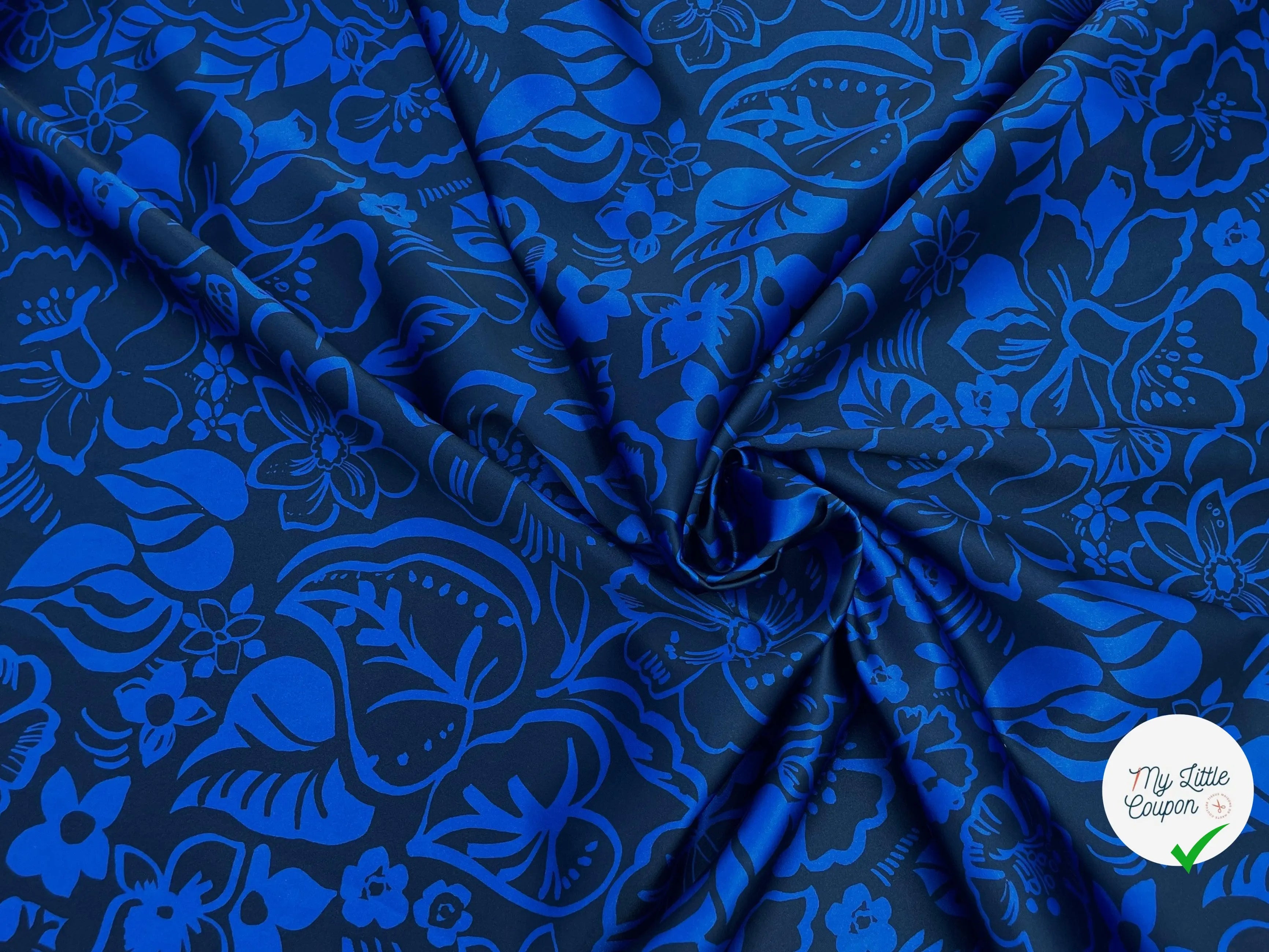 SATIN COCKTAIL LOURD IMPRIMÉ FLORAL - My Little Coupon - tissu - coudre