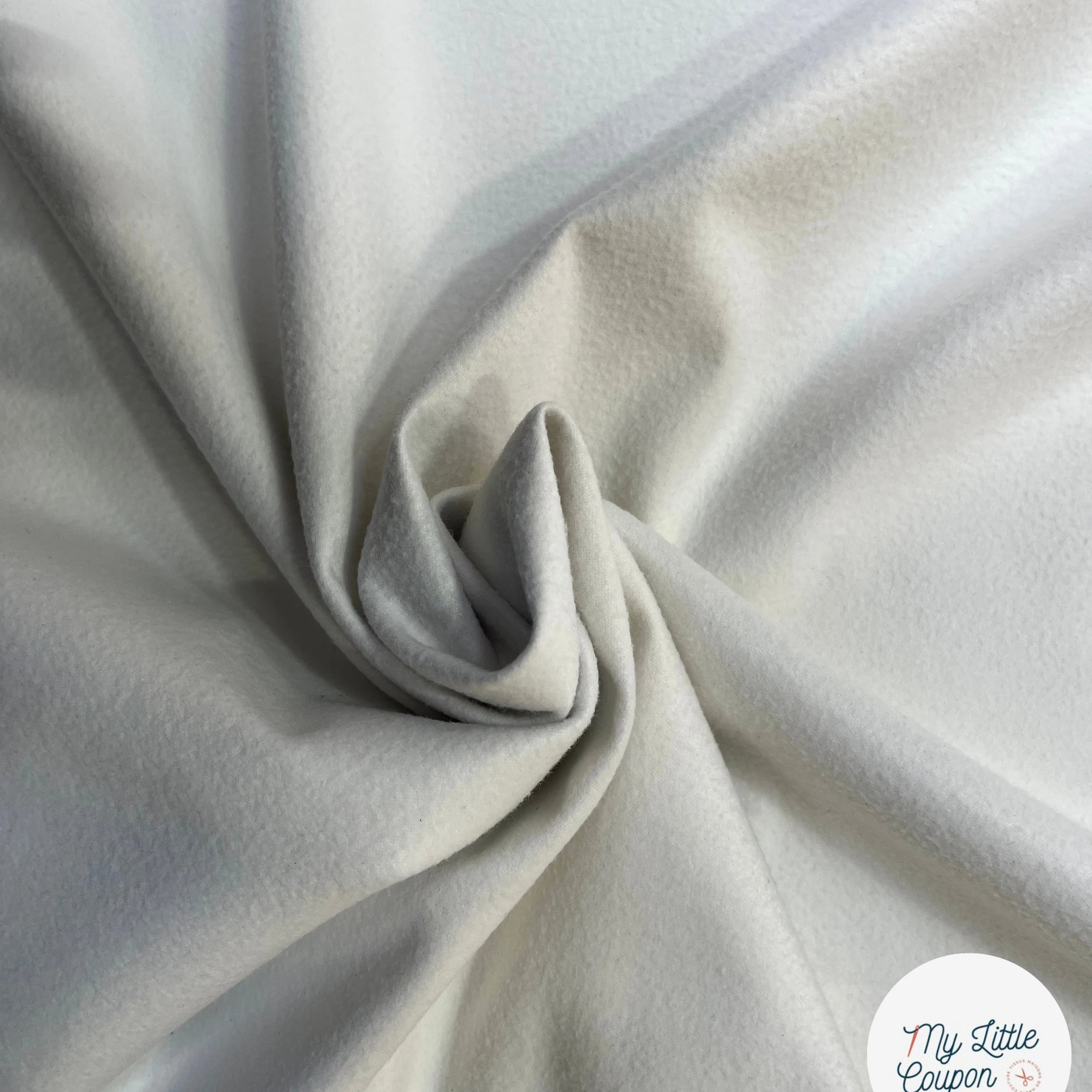 SATIN CUIR ENVERS MICROPOLAIRE BLANC - My Little Coupon