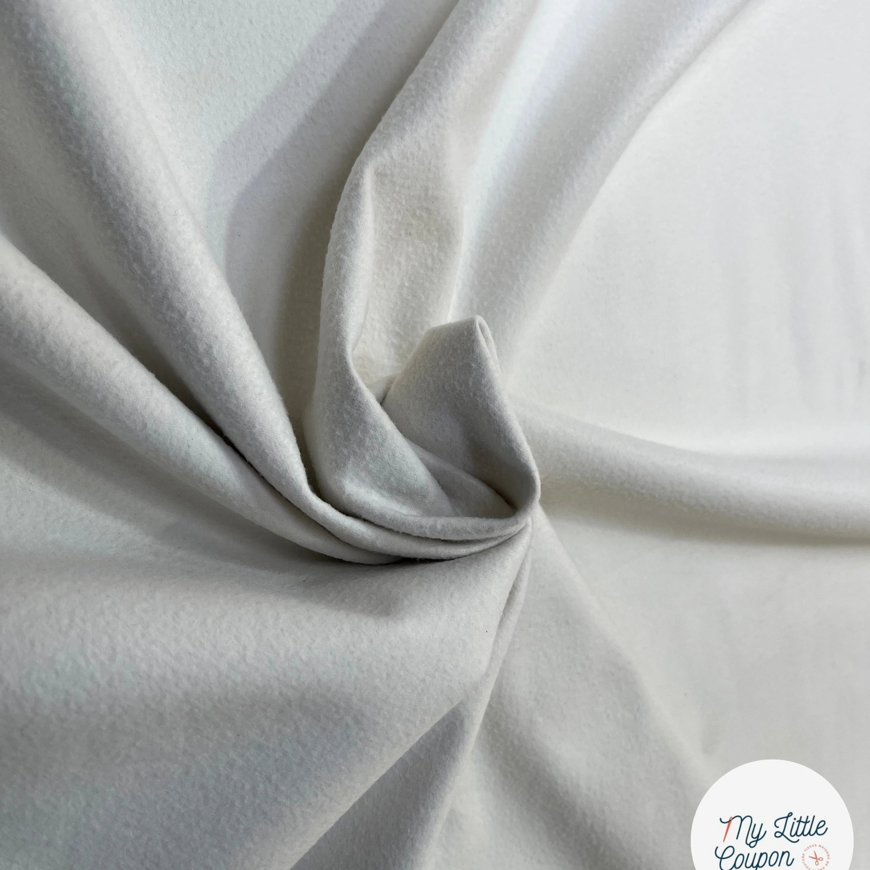 SATIN CUIR ENVERS MICROPOLAIRE BLANC - My Little Coupon