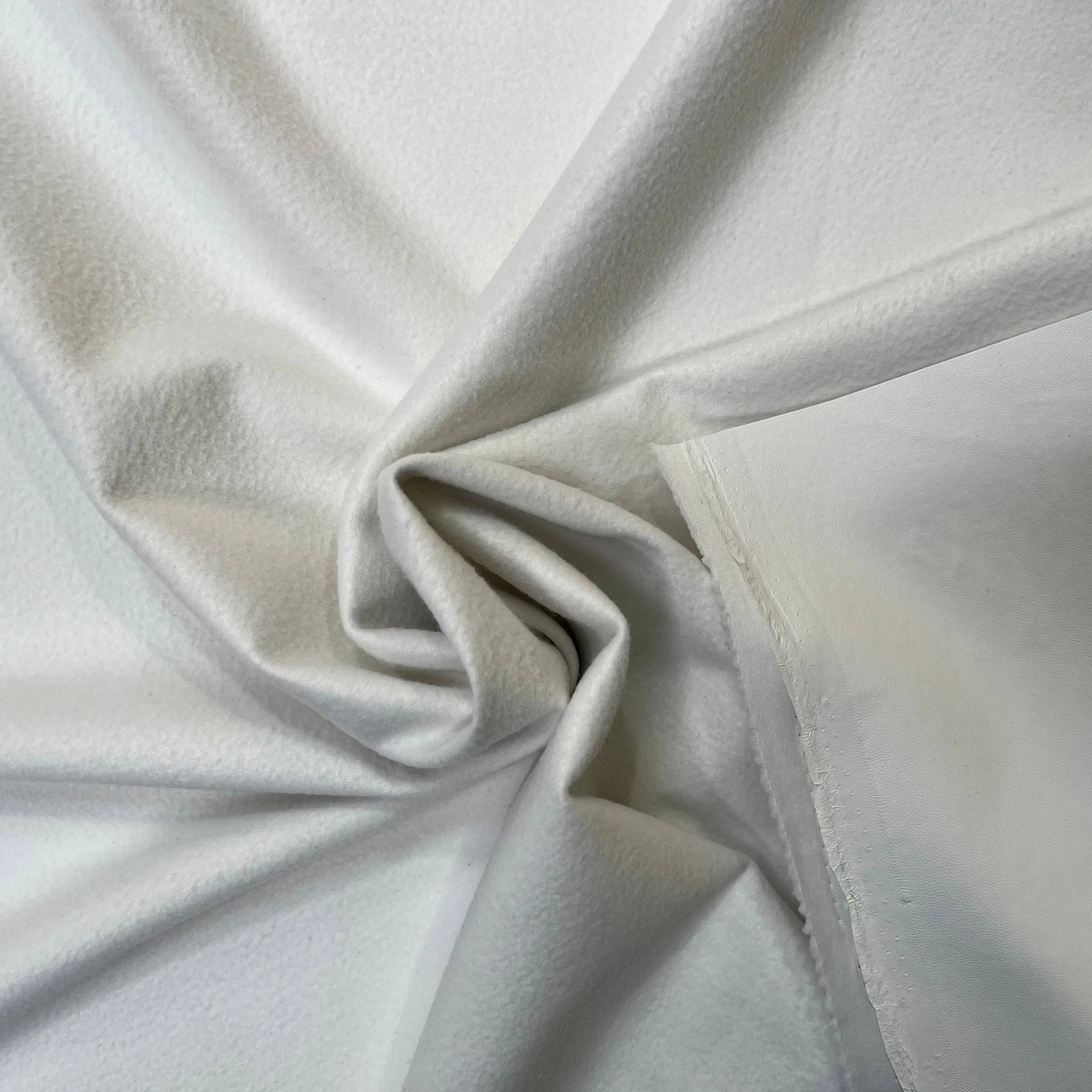 SATIN CUIR ENVERS MICROPOLAIRE BLANC - My Little Coupon