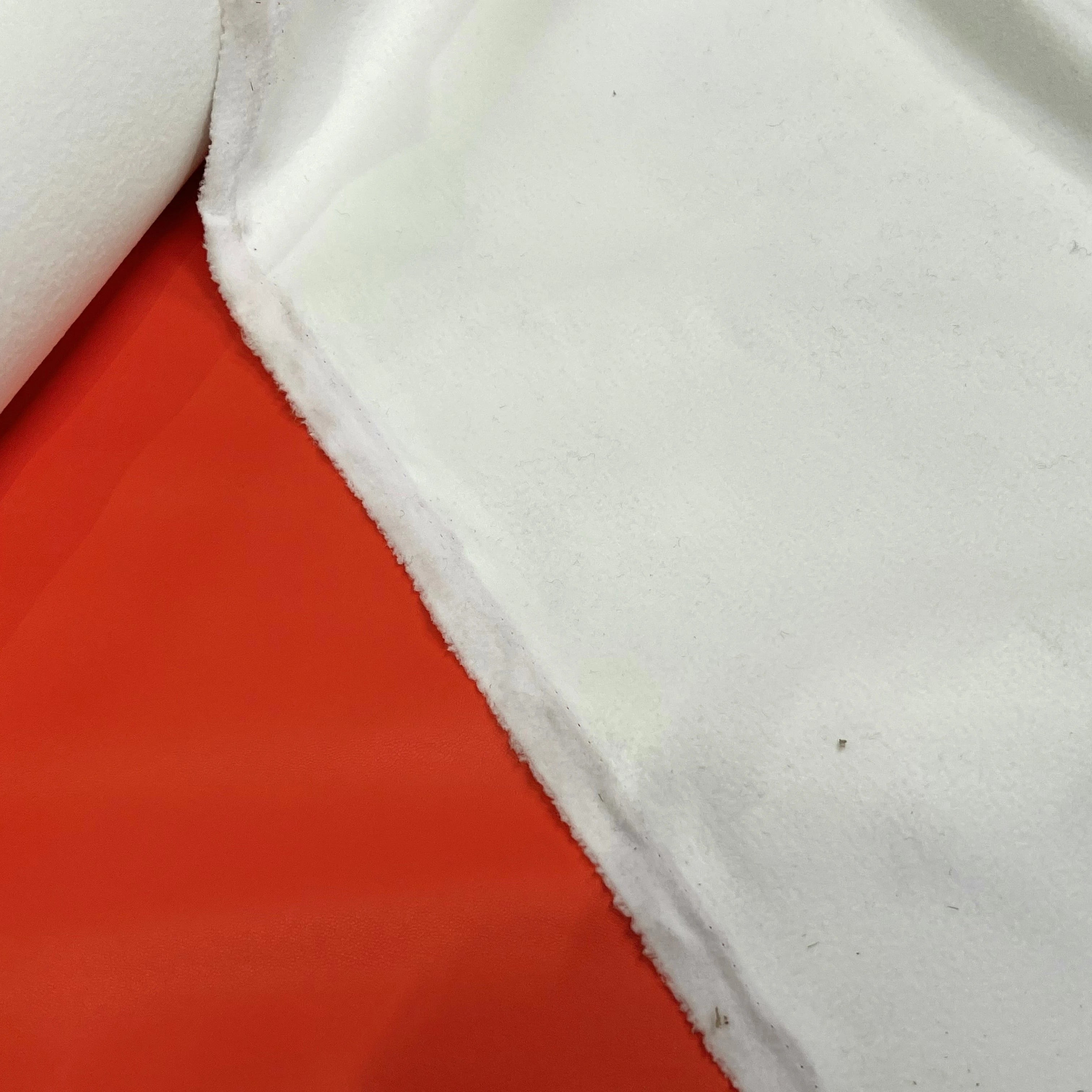 SATIN CUIR ORANGE ENVERS MICROPOLAIRE BLANCHE - My Little Coupon