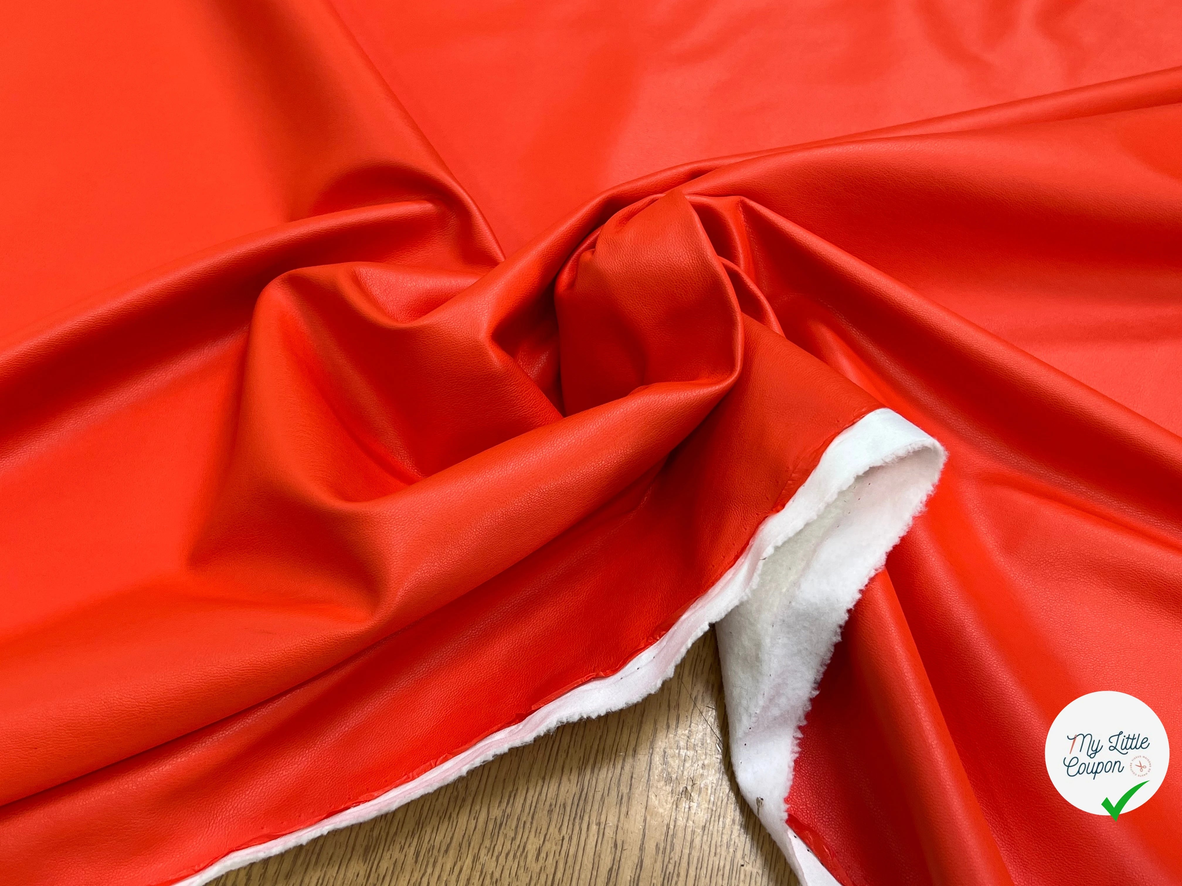 SATIN CUIR ORANGE ENVERS MICROPOLAIRE BLANCHE - My Little Coupon