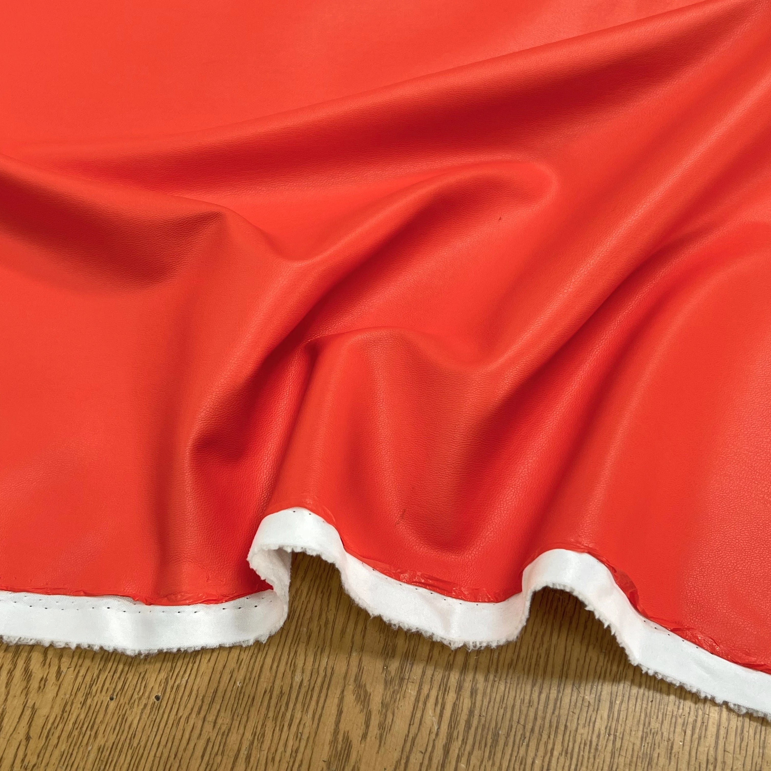 SATIN CUIR ORANGE ENVERS MICROPOLAIRE BLANCHE - My Little Coupon