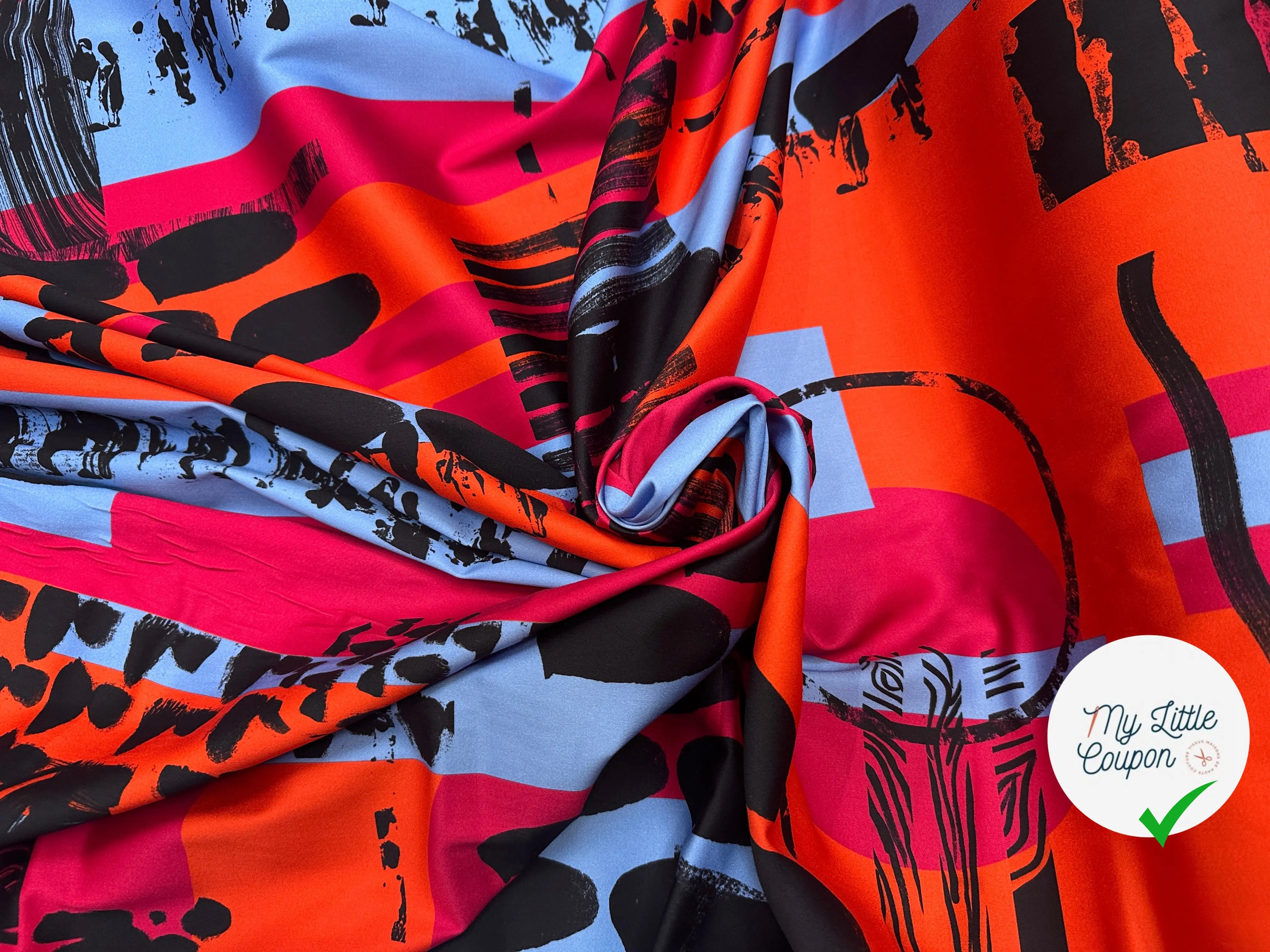SATIN DE COTON ABSTRCT FUSION - My Little Coupon