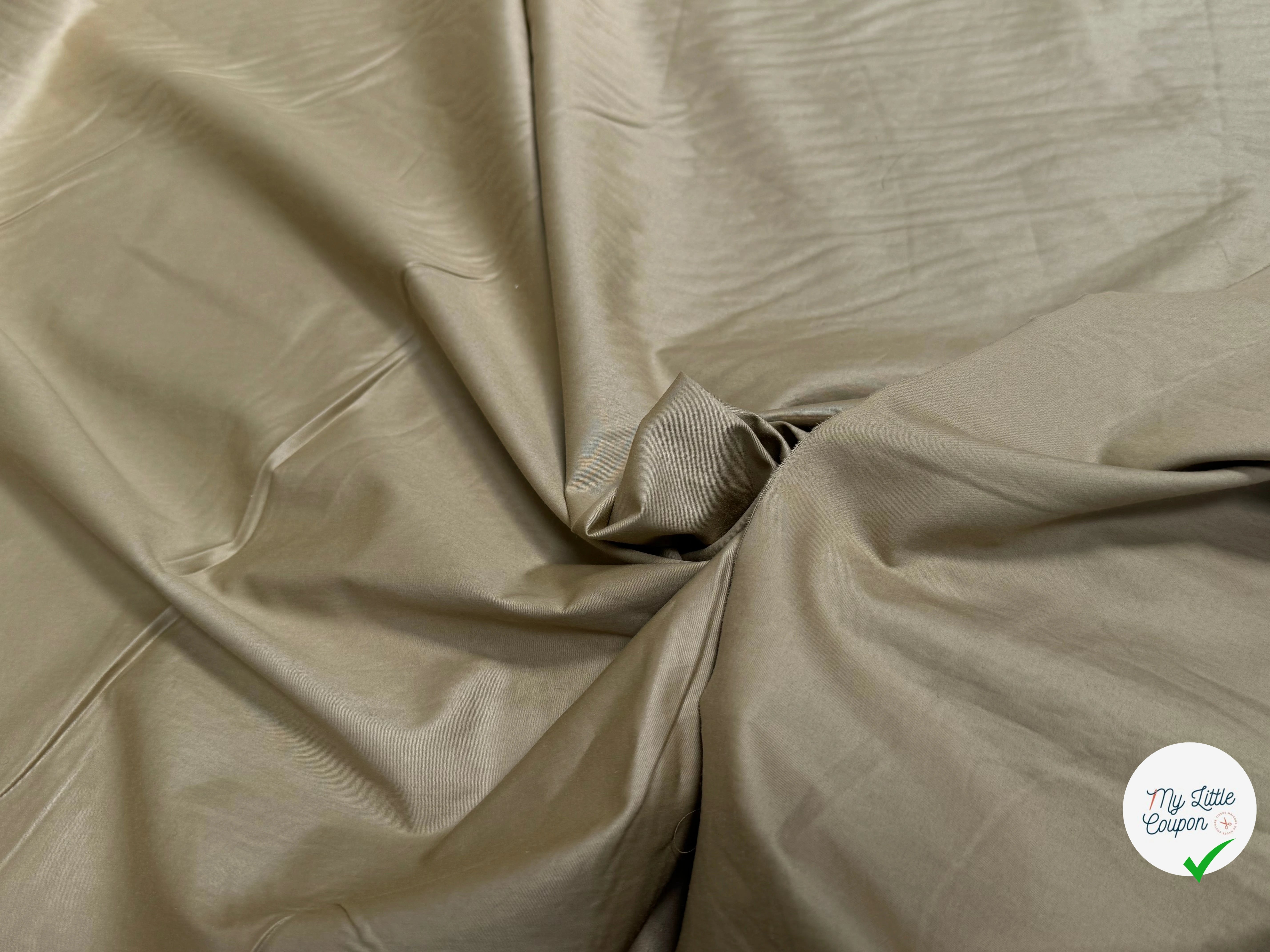 SATIN DE COTON BELLE TENUE BEIGE TAUPE - My Little Coupon
