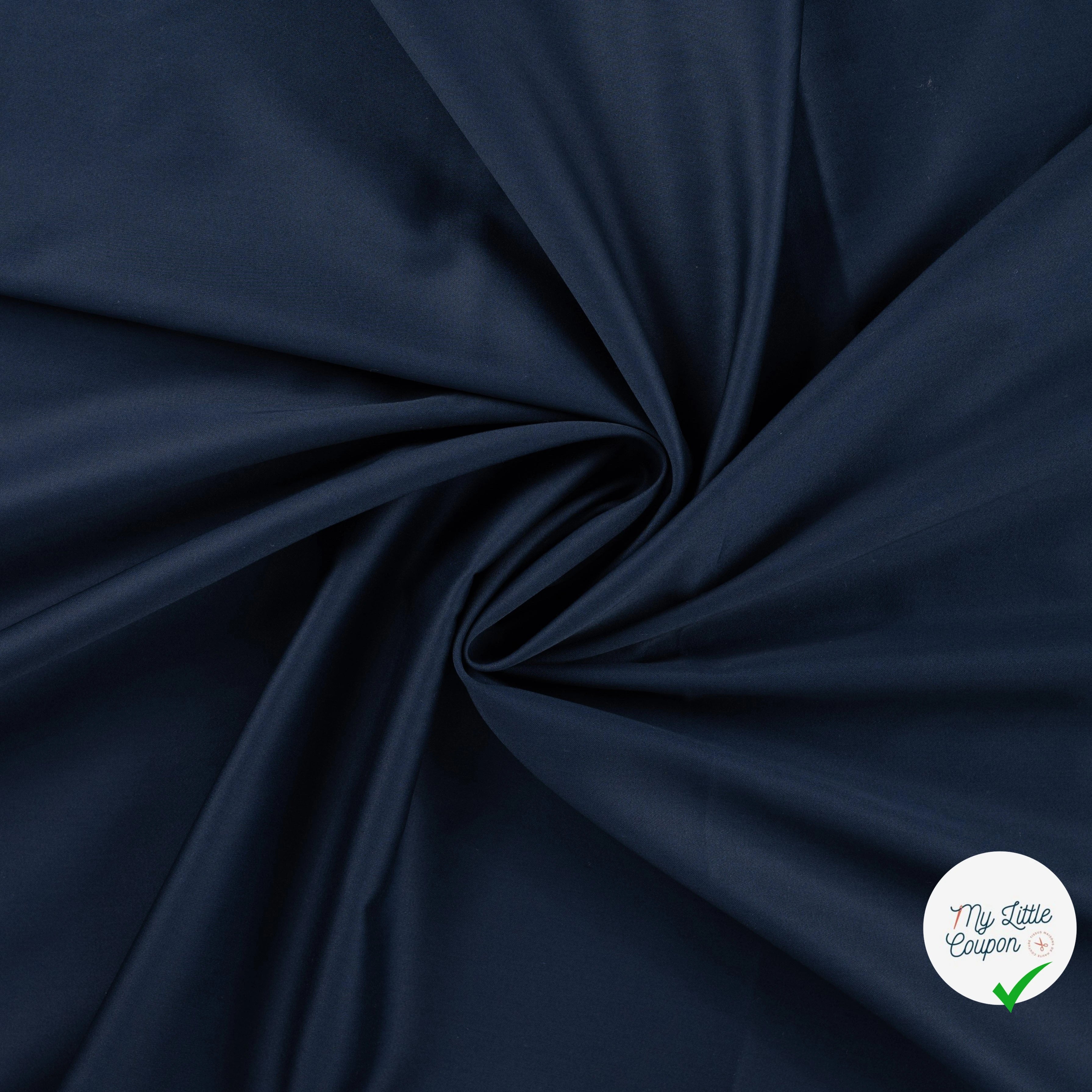 SATIN DE COTON BLEU MARINE - My Little Coupon