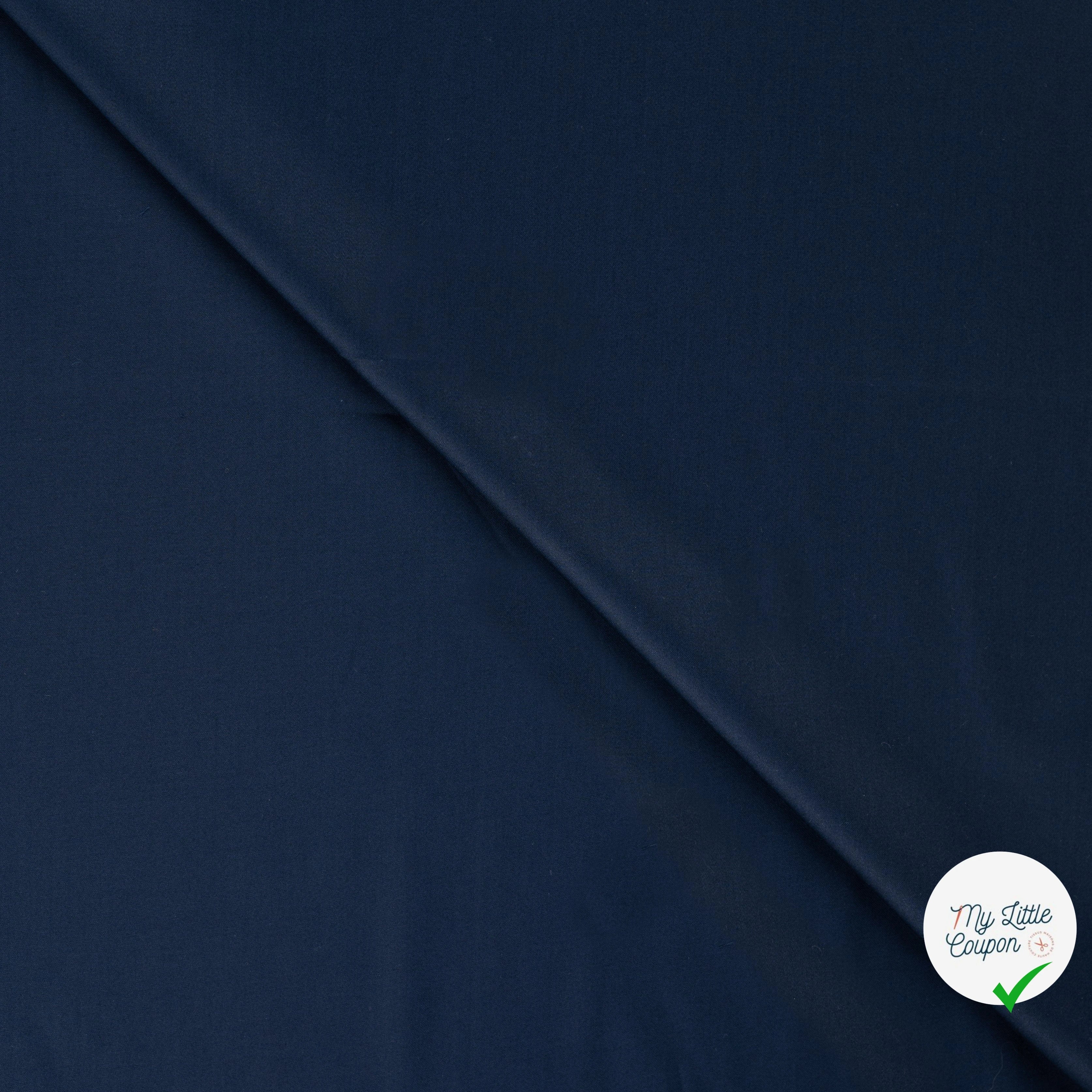 SATIN DE COTON BLEU MARINE - My Little Coupon