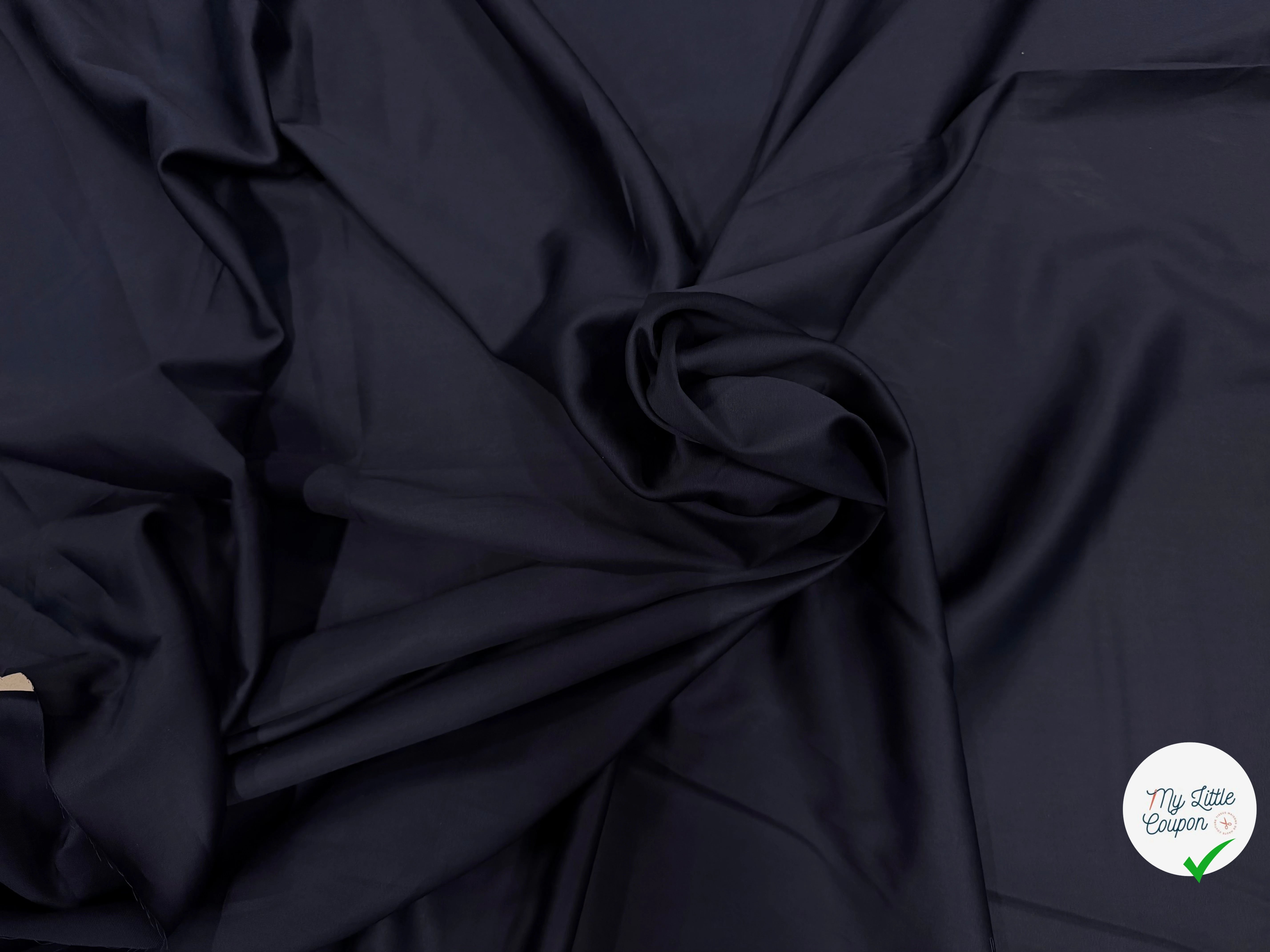 SATIN DE COTON BLEU MARINE - My Little Coupon