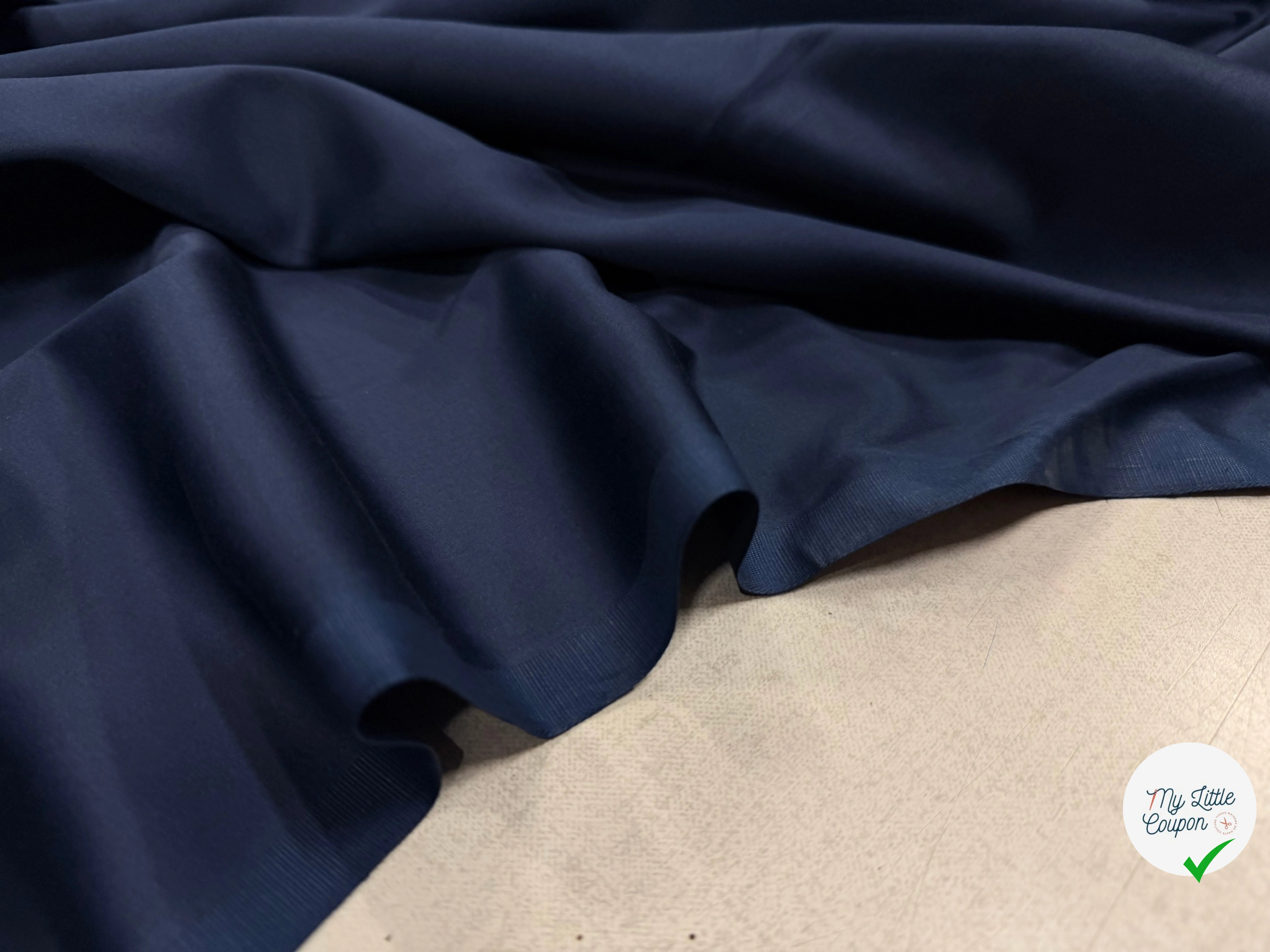 SATIN DE COTON BLEU MARINE - My Little Coupon