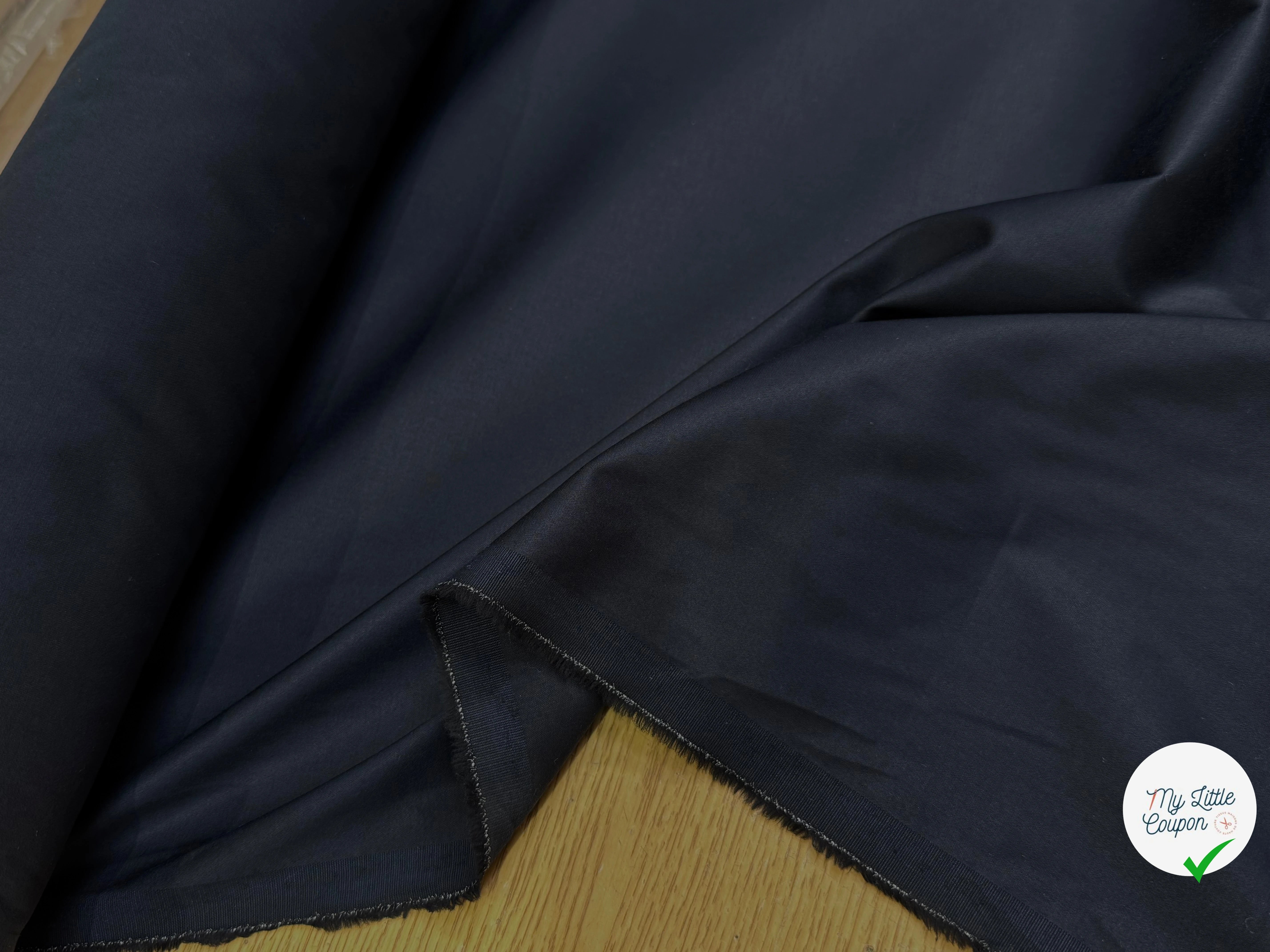 SATIN DE COTON BLEU NUIT 5% ÉLASTHANNE COUTURE - My Little Coupon