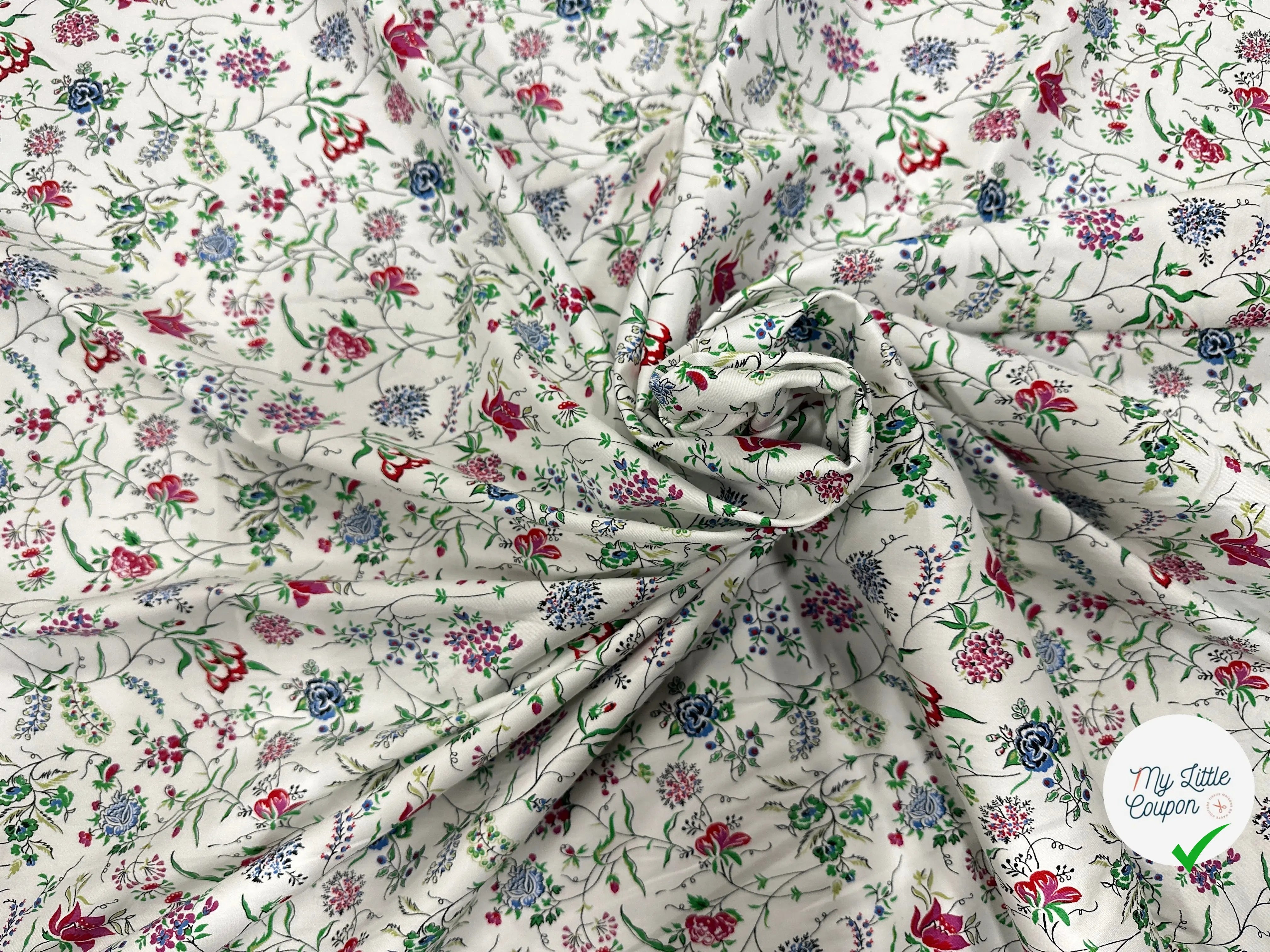 SATIN DE COTON FINEMENT SERGÉ PARADISIO DI FIORI - My Little Coupon