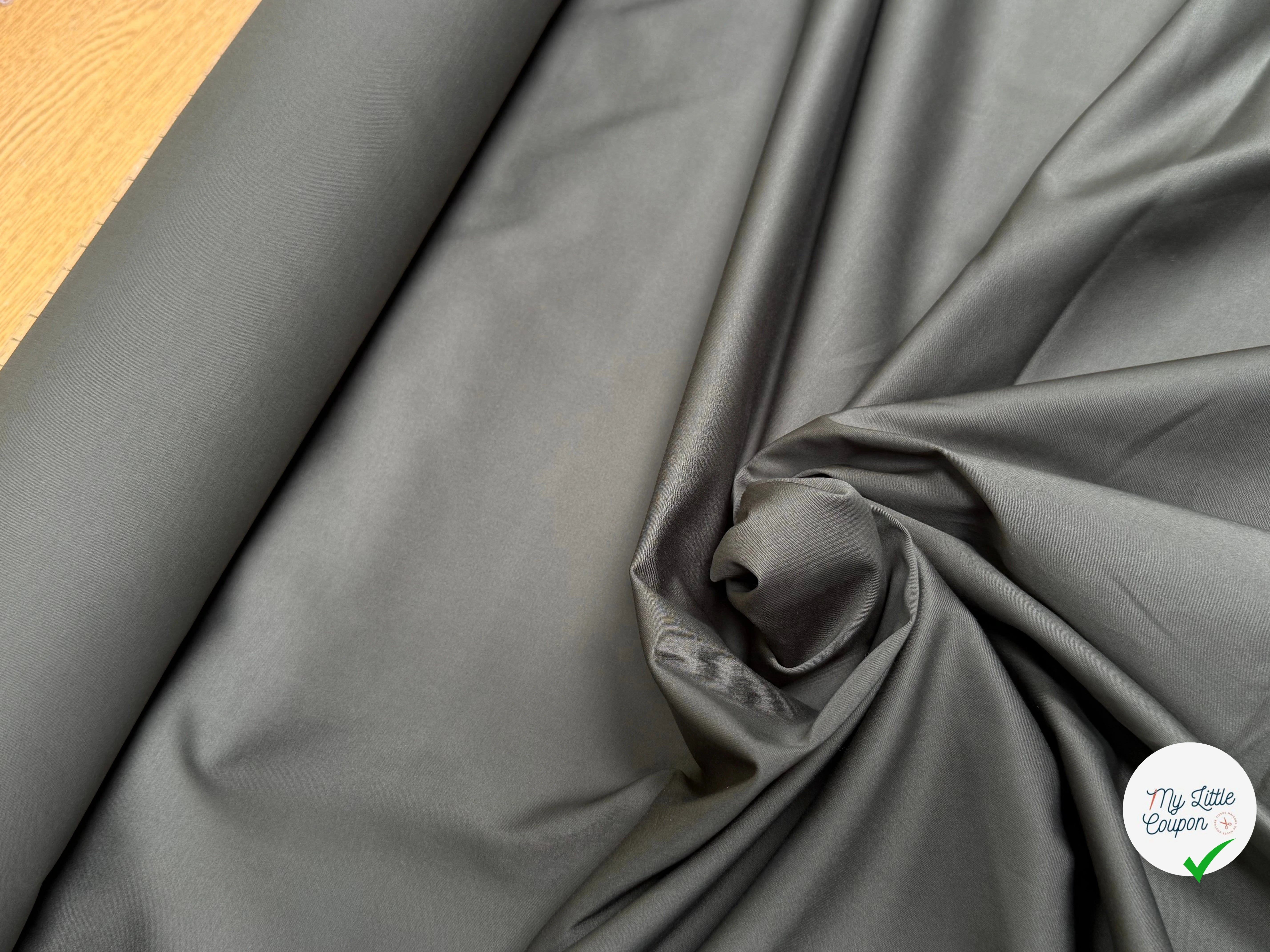 SATIN DE COTON GRIS FONCÉ QUALITÉ COUTURE STRETCH - My Little Coupon