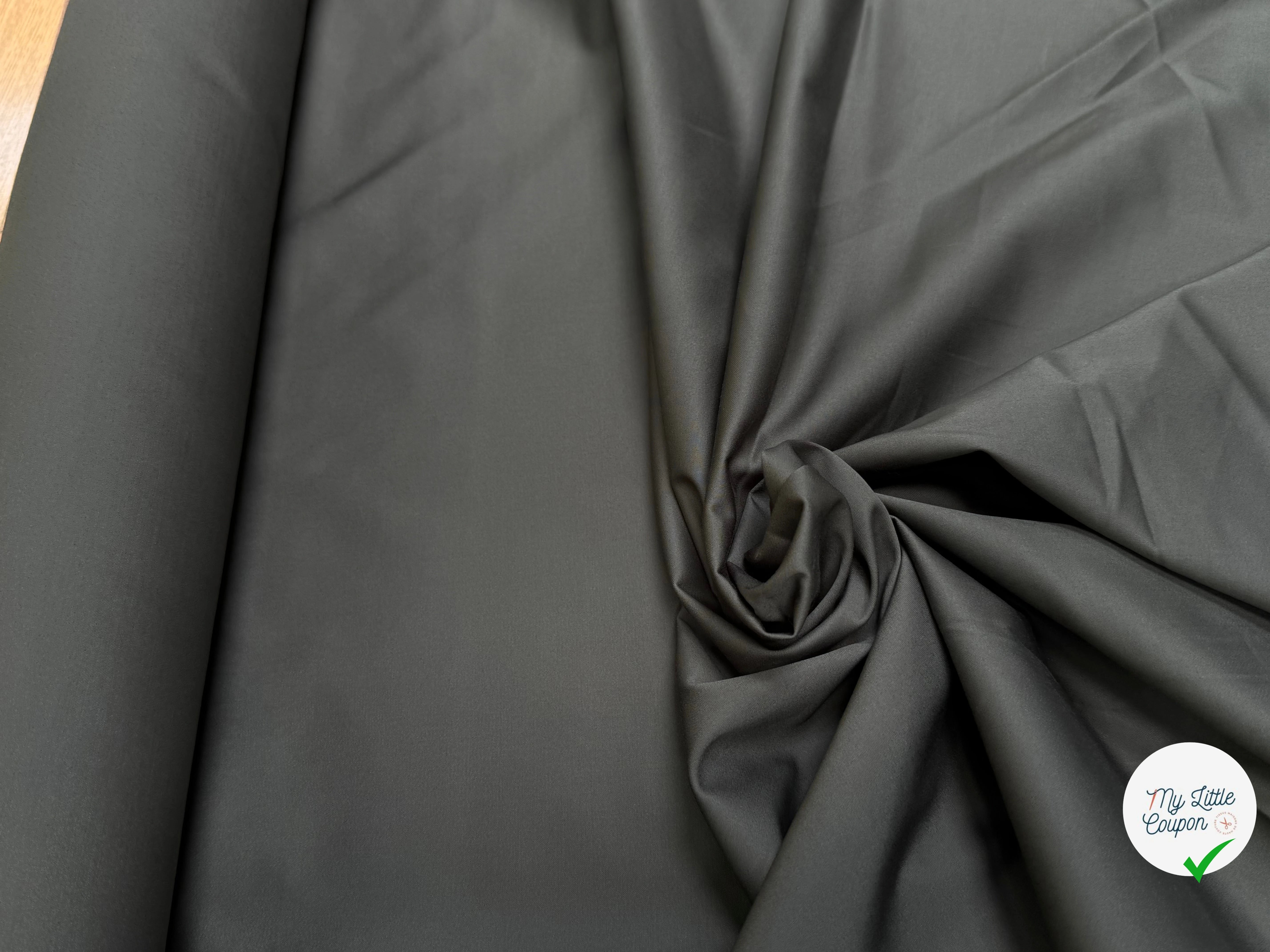 SATIN DE COTON GRIS FONCÉ QUALITÉ COUTURE STRETCH - My Little Coupon