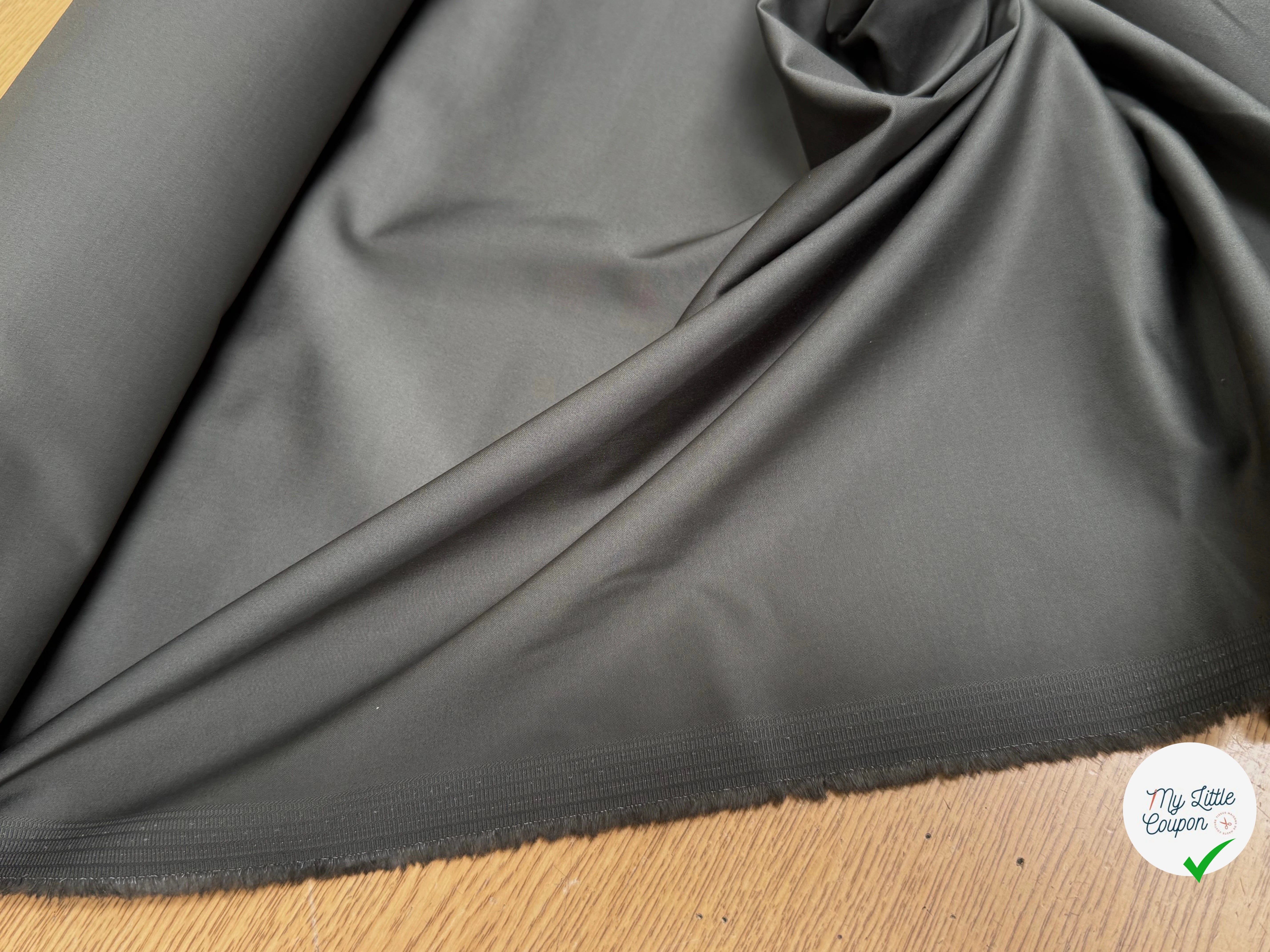 SATIN DE COTON GRIS FONCÉ QUALITÉ COUTURE STRETCH - My Little Coupon