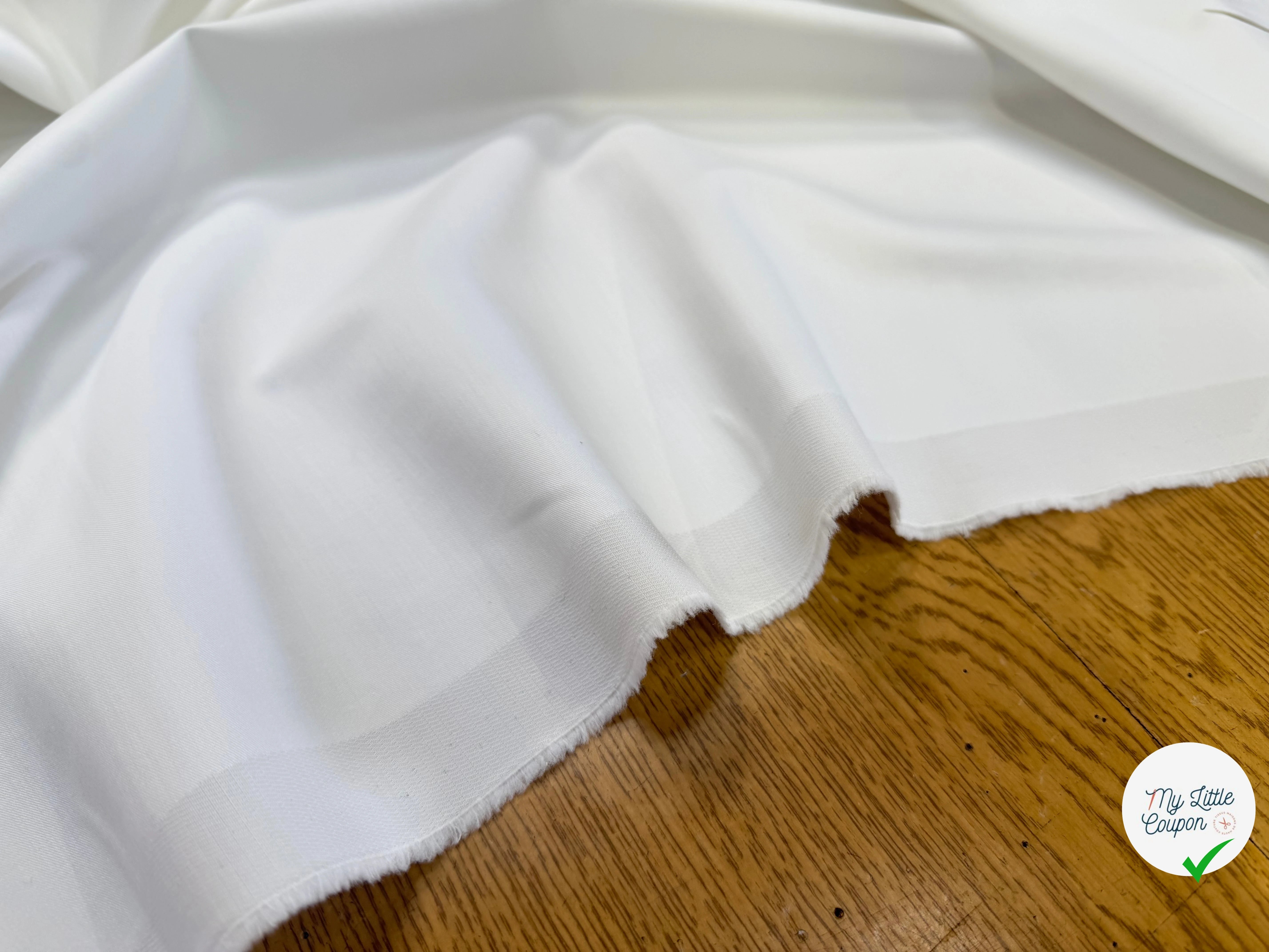 SATIN DE COTON LOURD BLANC OPTIQUE - My Little Coupon