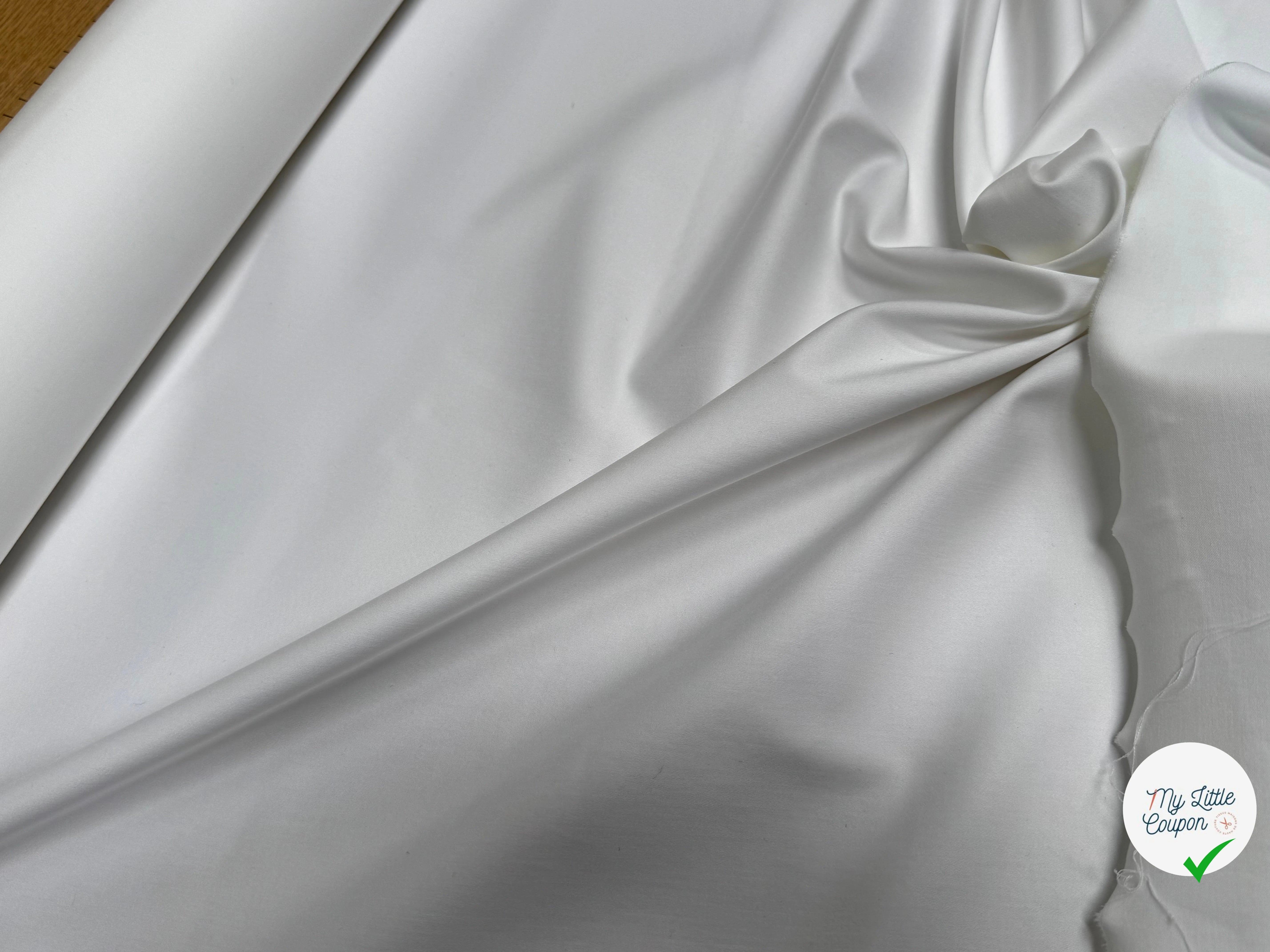 SATIN DE COTON LOURD QUALITÉ COUTURE CHIC BLANC - My Little Coupon
