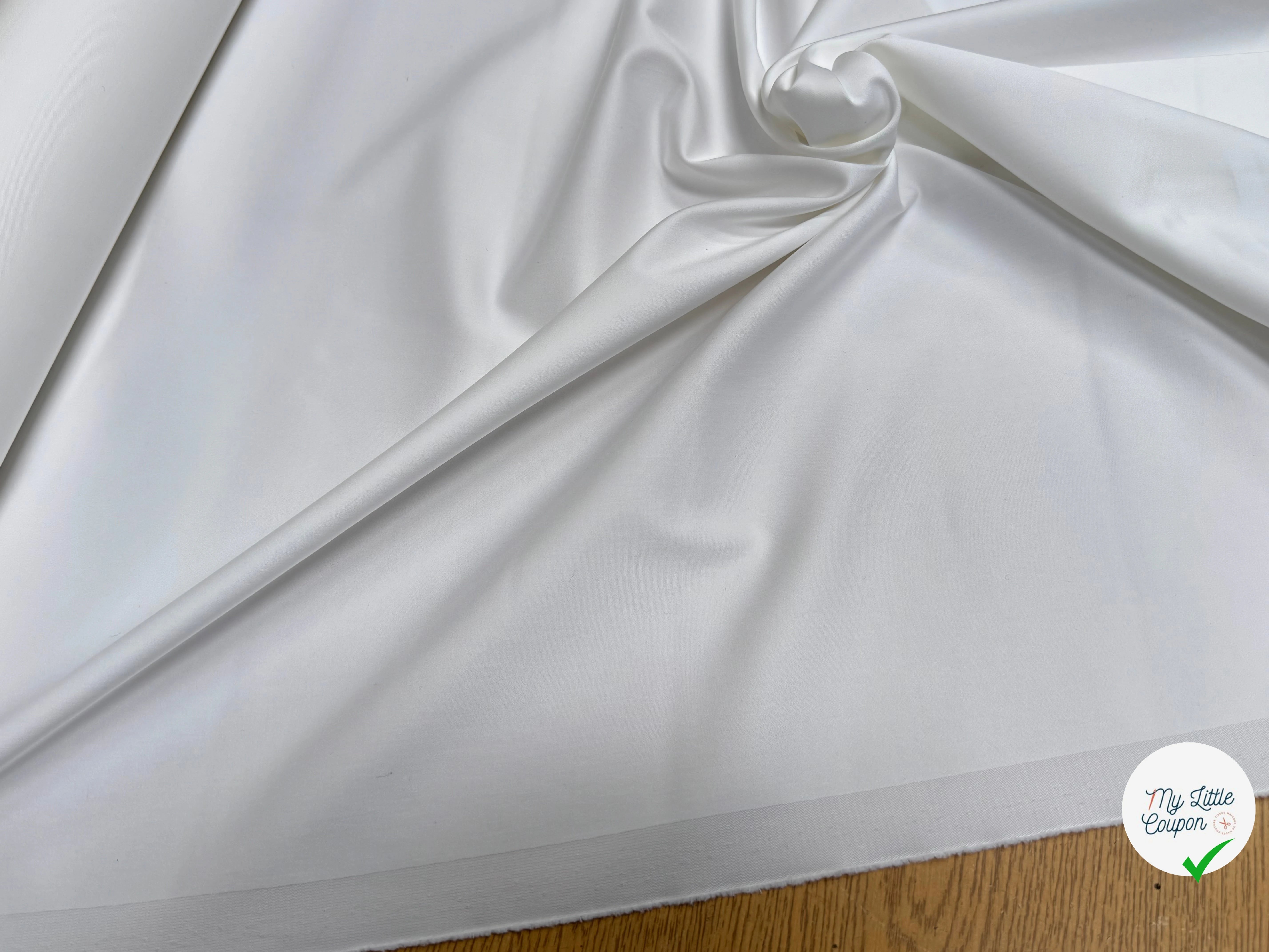 SATIN DE COTON LOURD QUALITÉ COUTURE CHIC BLANC - My Little Coupon