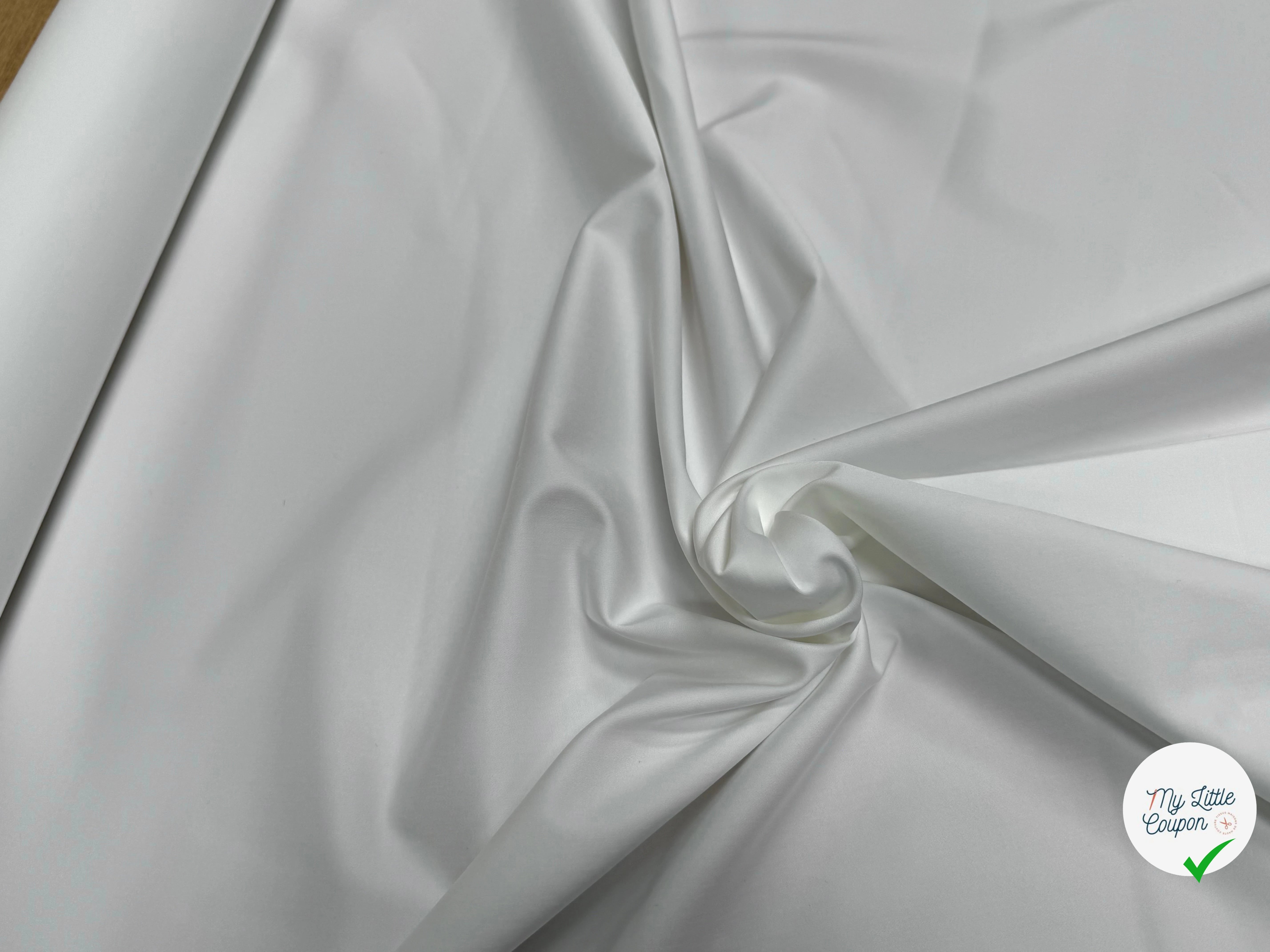 SATIN DE COTON LOURD QUALITÉ COUTURE CHIC BLANC - My Little Coupon