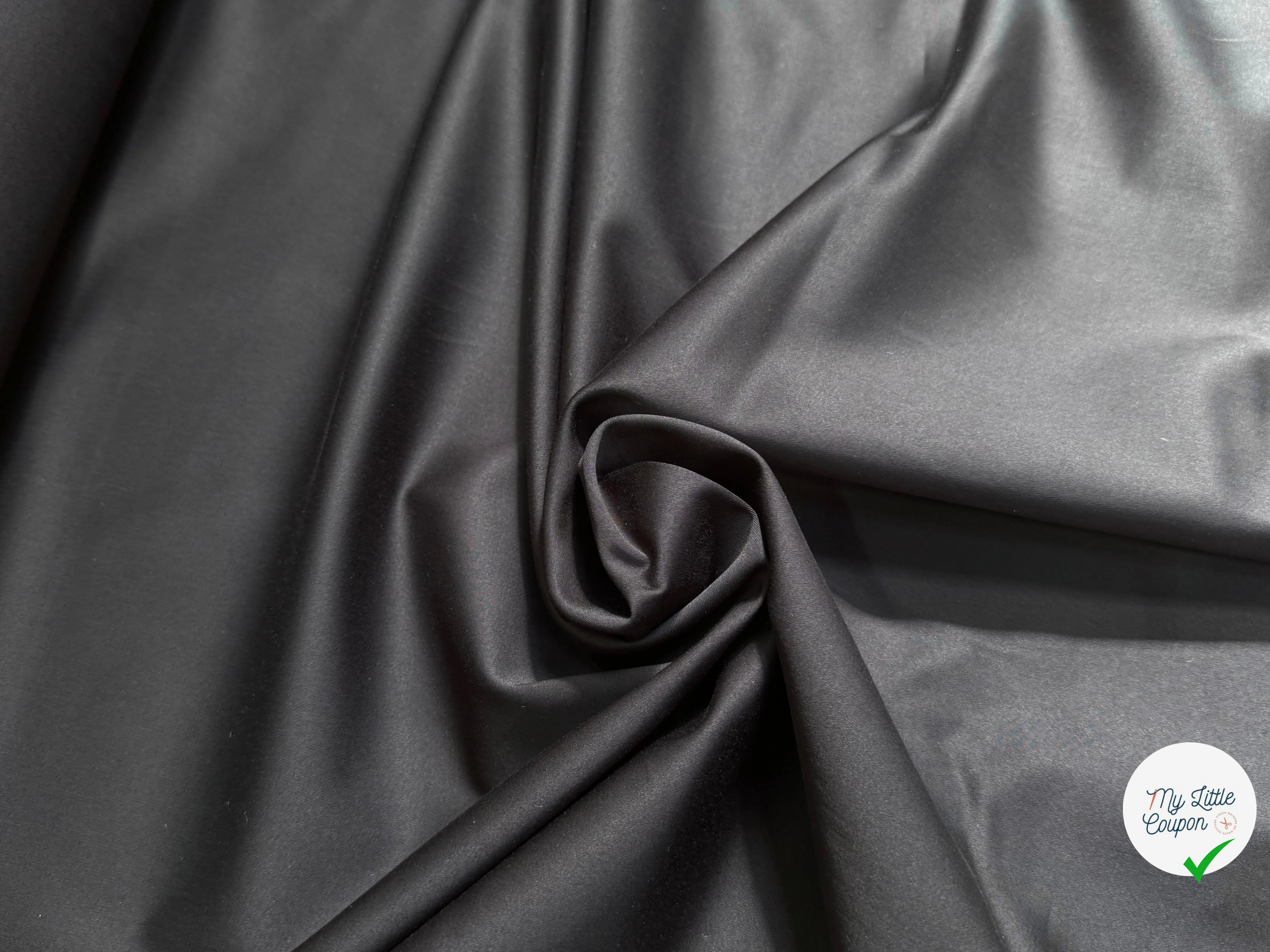 SATIN DE COTON LOURD ULTRA STRETCH NOIR TENUE ÉLÉGANTE - My Little Coupon