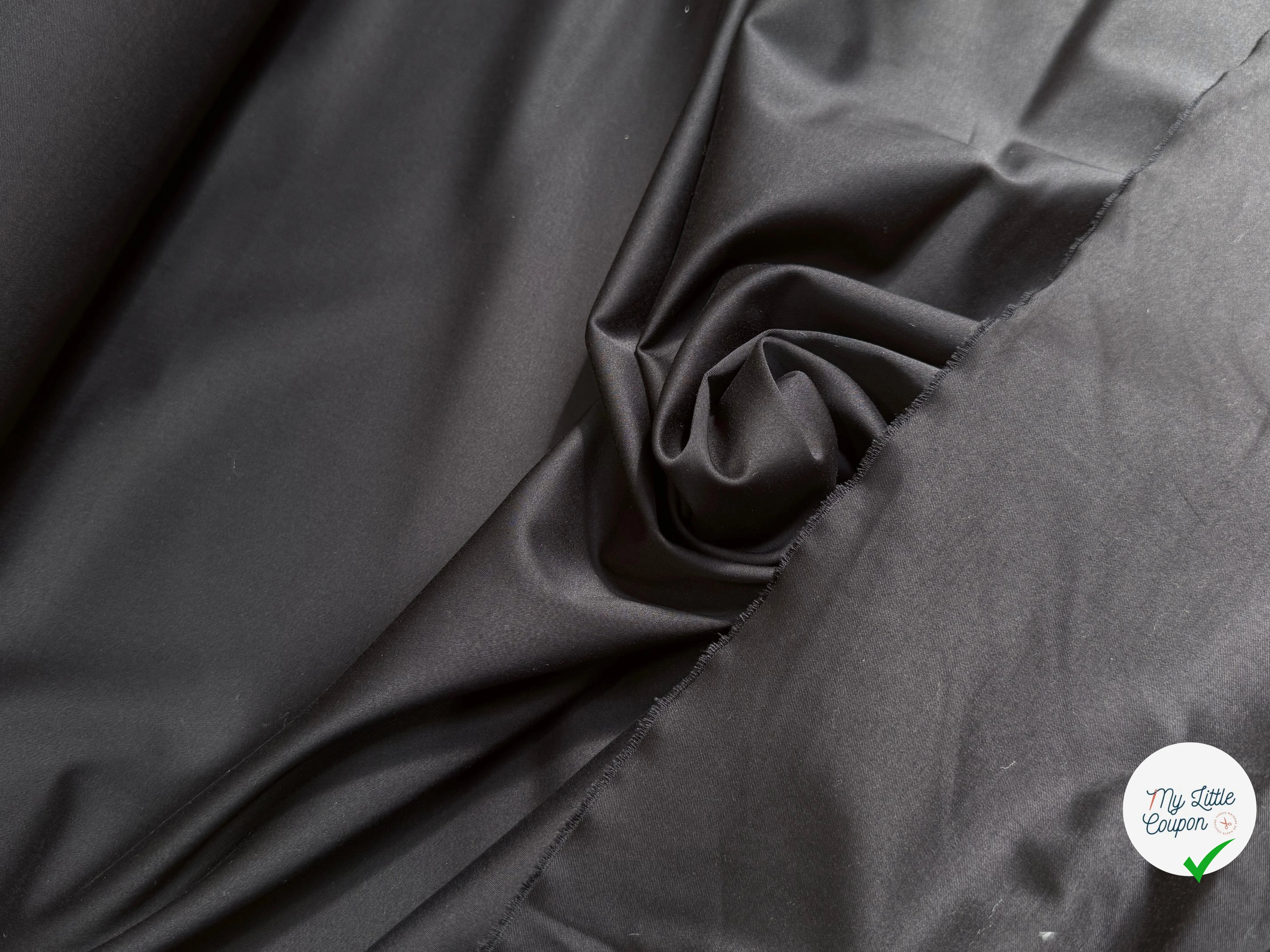 SATIN DE COTON LOURD ULTRA STRETCH NOIR TENUE ÉLÉGANTE - My Little Coupon