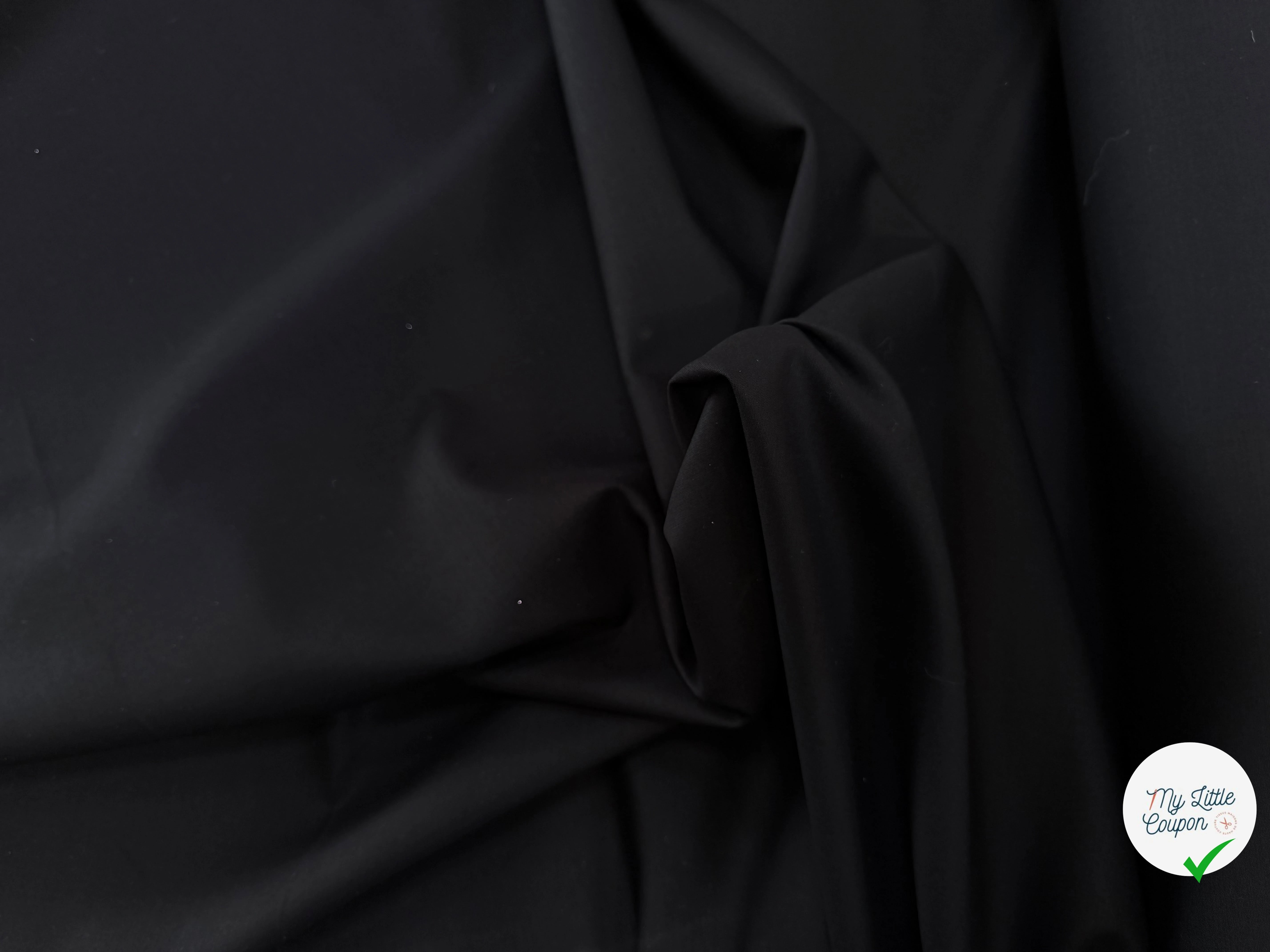 SATIN DE COTON NOIR 2% EA SUPERBE TOMBER - My Little Coupon