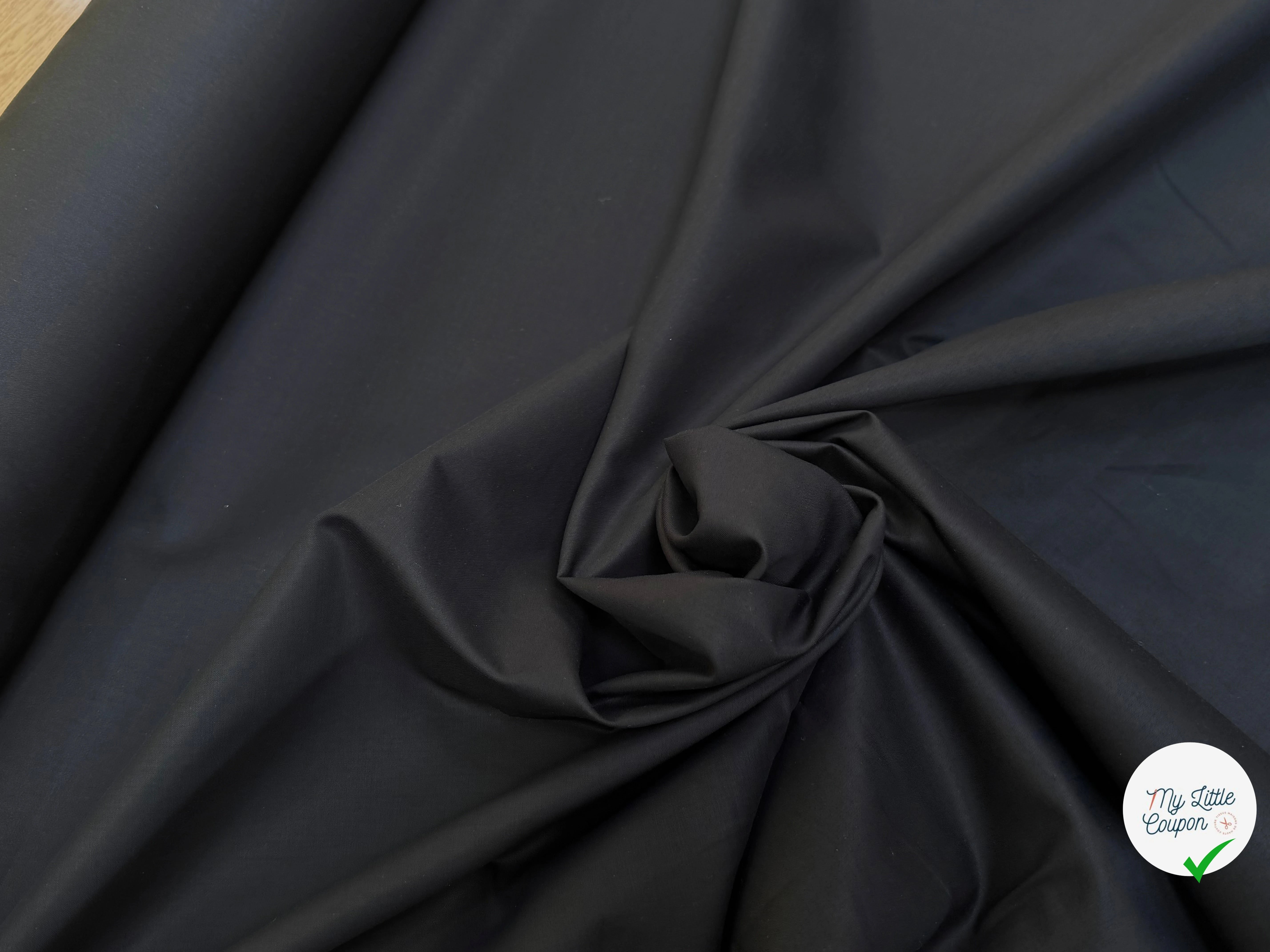 SATIN DE COTON NOIR SUPERBE TOUCHER 100% COTON - My Little Coupon