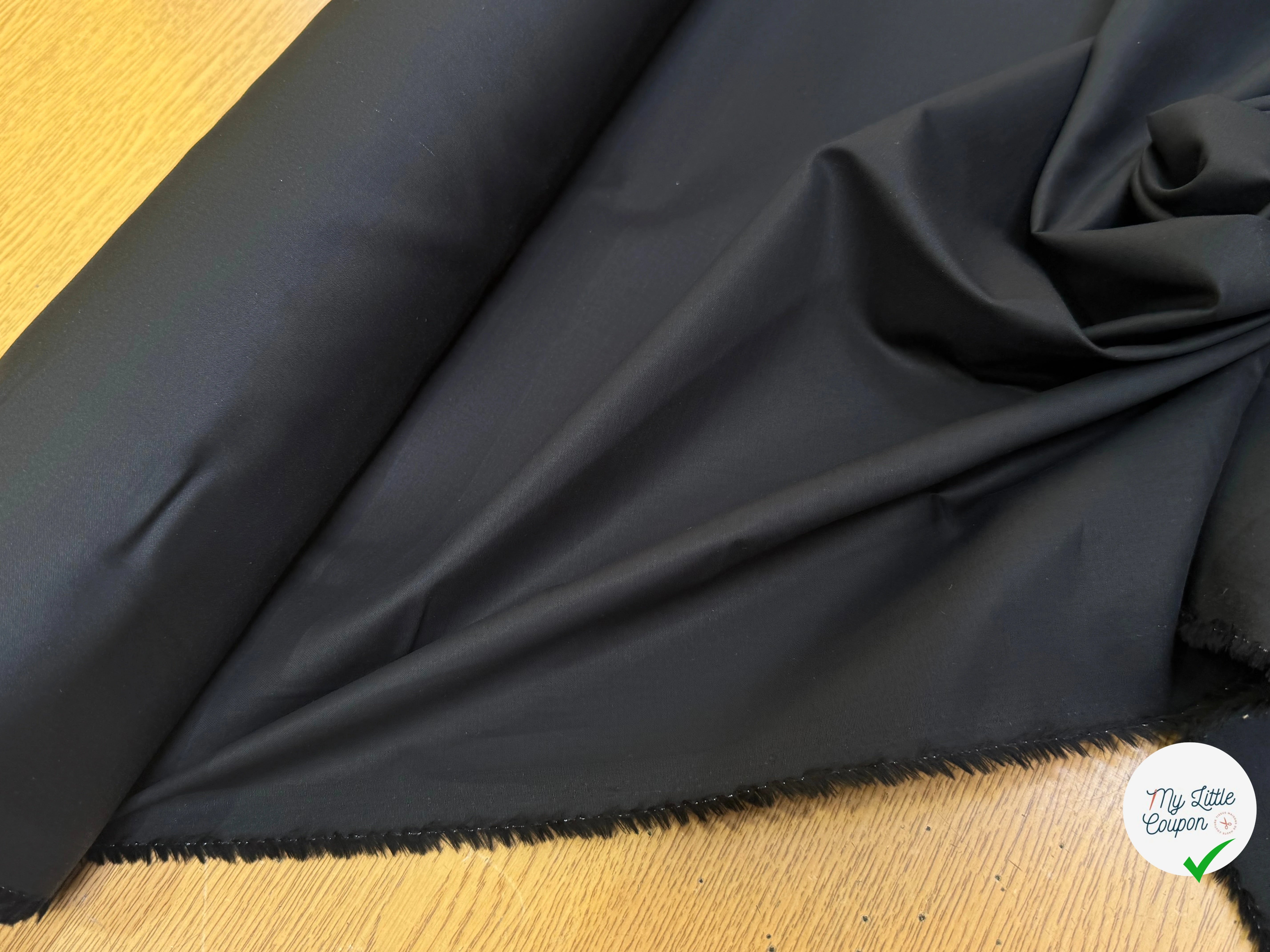 SATIN DE COTON NOIR SUPERBE TOUCHER 100% COTON - My Little Coupon