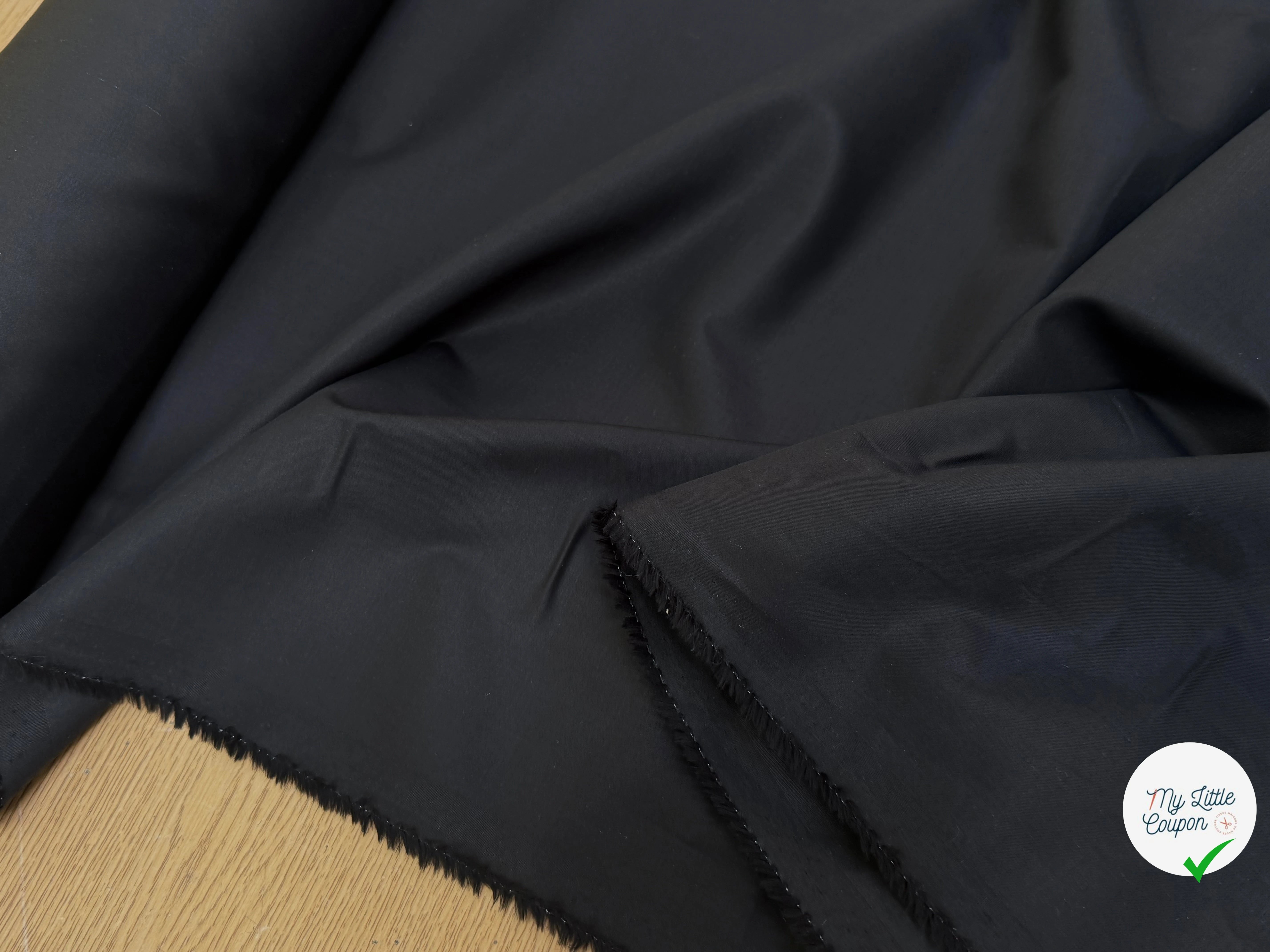 SATIN DE COTON NOIR SUPERBE TOUCHER 100% COTON - My Little Coupon