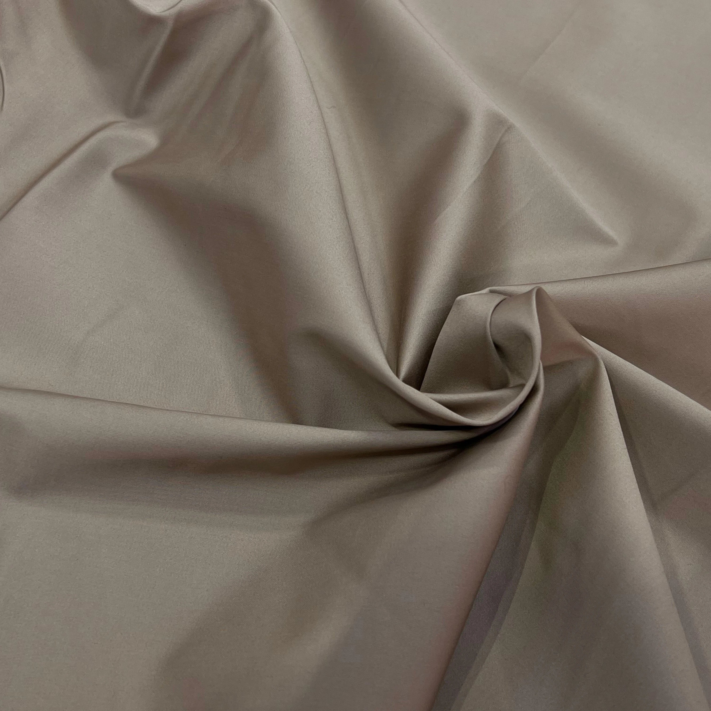 SATIN DE COTON STRETCH BEIGE MARRONÉ 150CM - My Little Coupon
