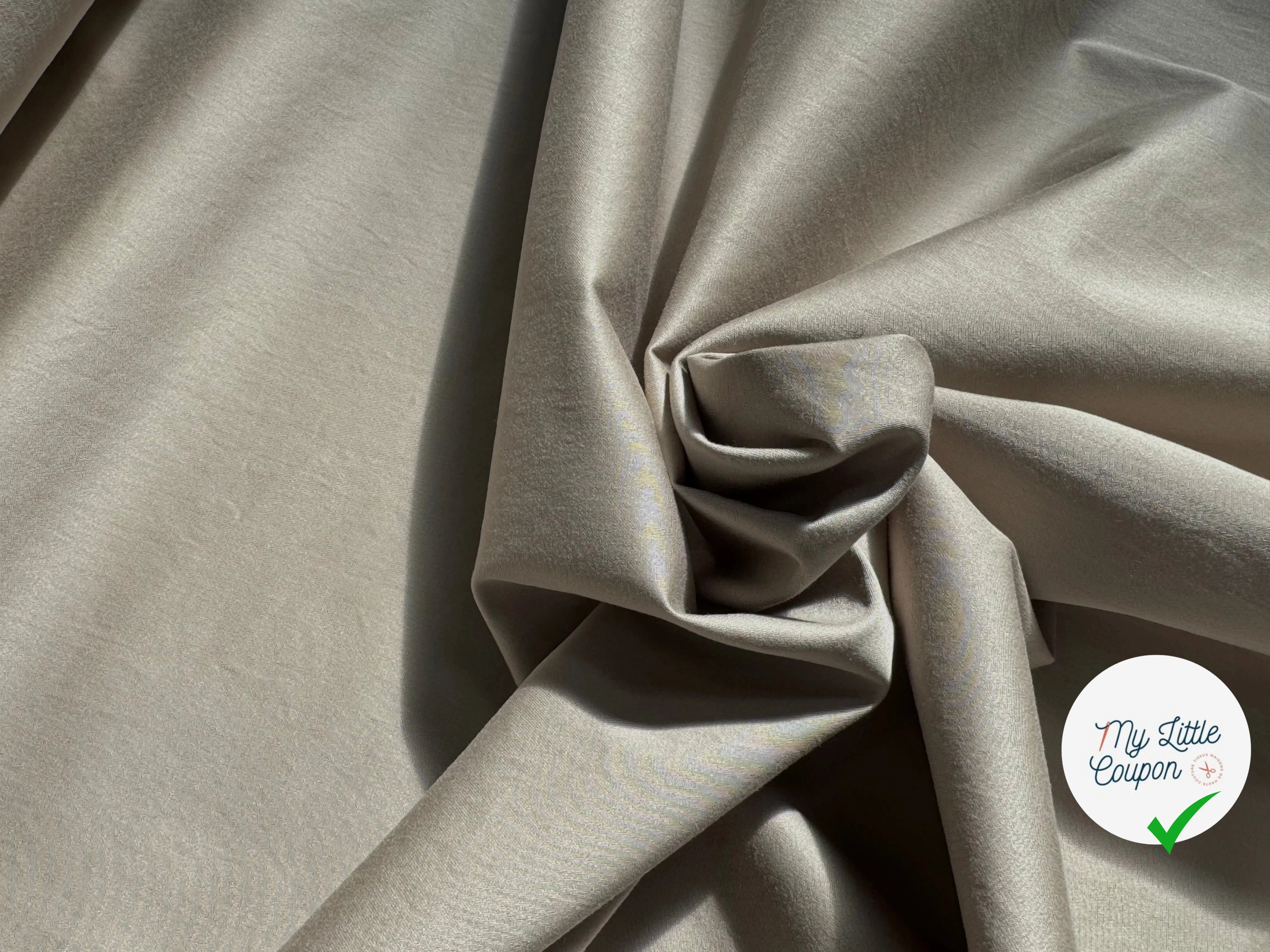 SATIN DE COTON STRETCH BEIGE SUBLIME - My Little Coupon