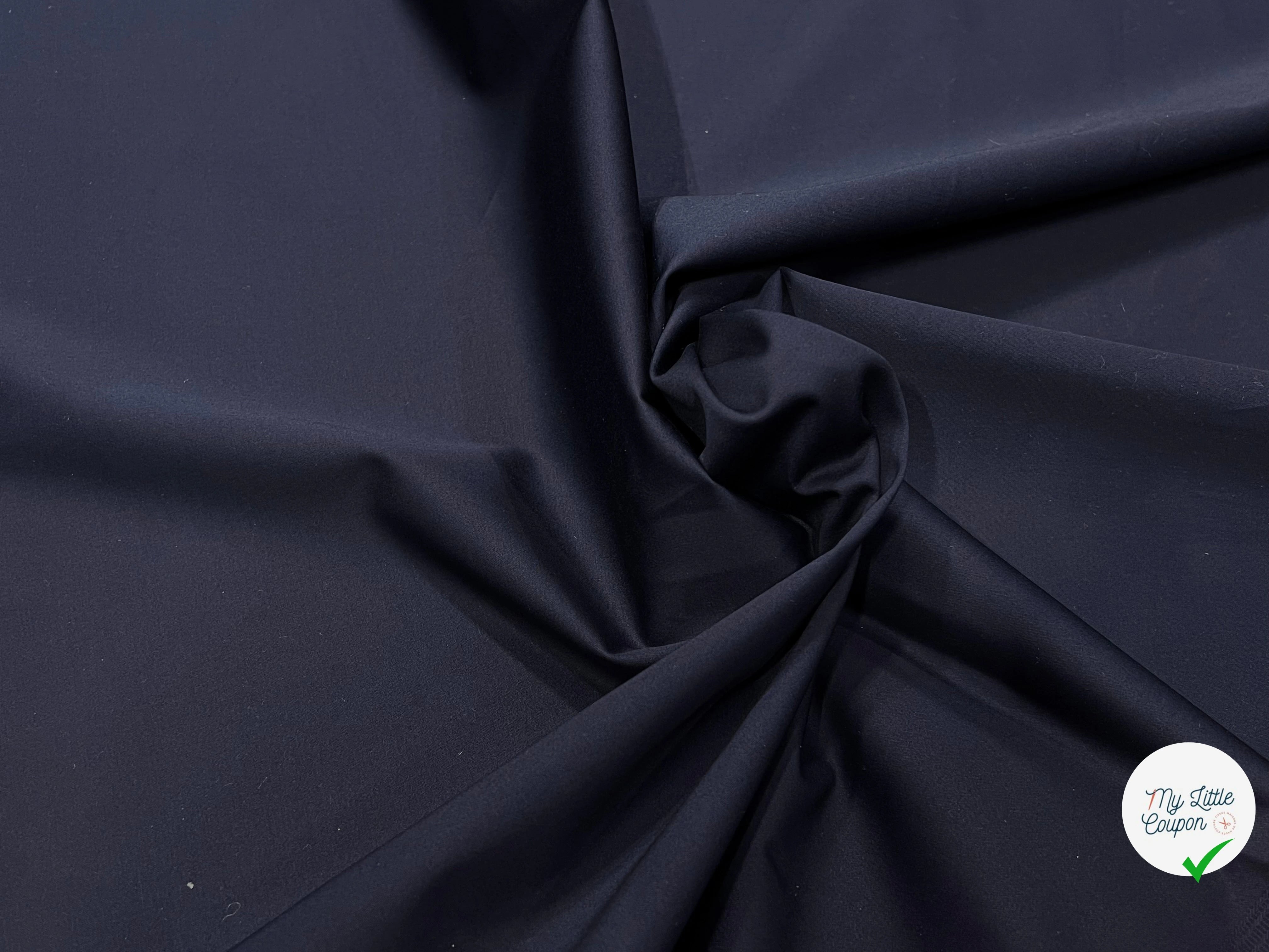 SATIN DE COTON STRETCH NAVY - My Little Coupon
