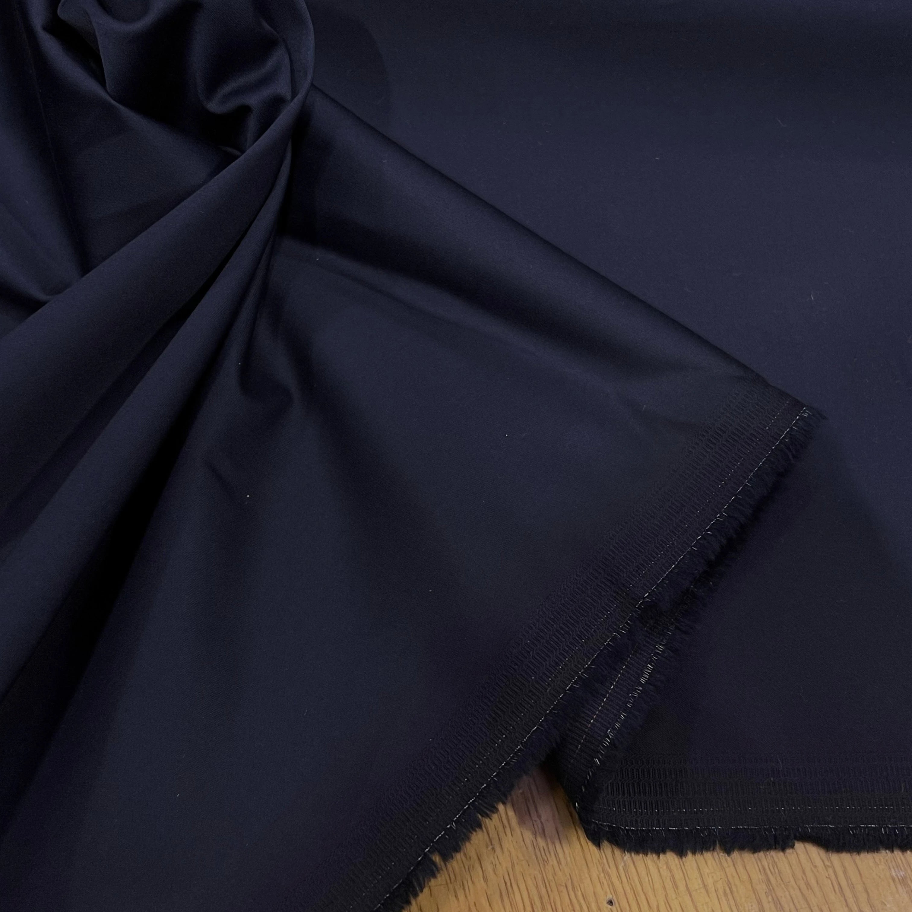 SATIN DE COTON STRETCH NAVY - My Little Coupon