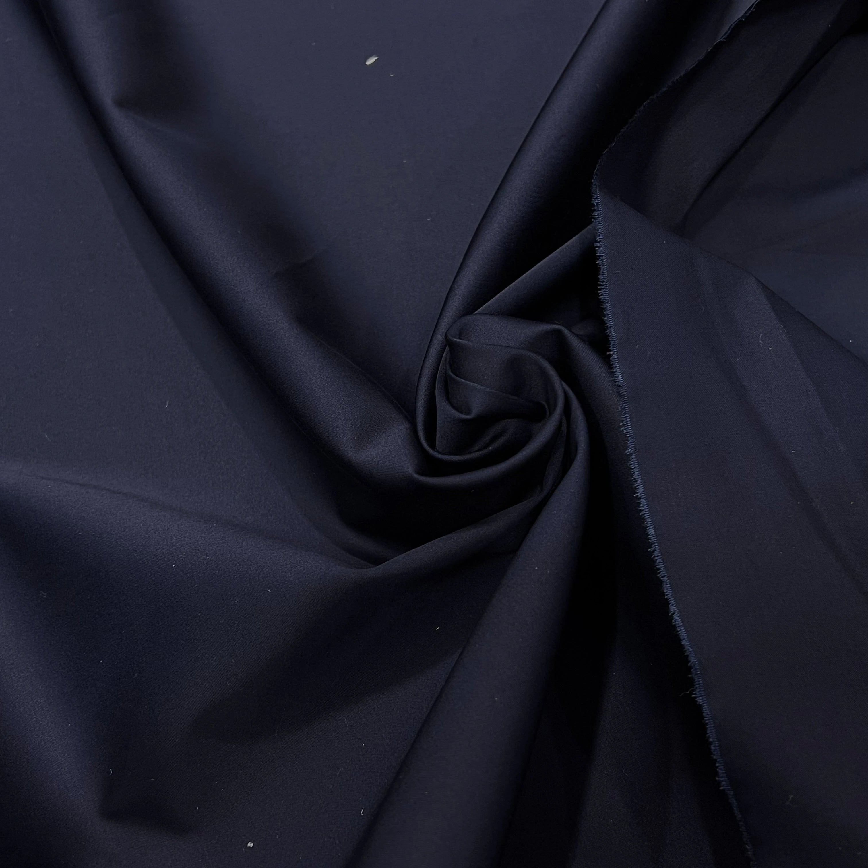 SATIN DE COTON STRETCH NAVY - My Little Coupon
