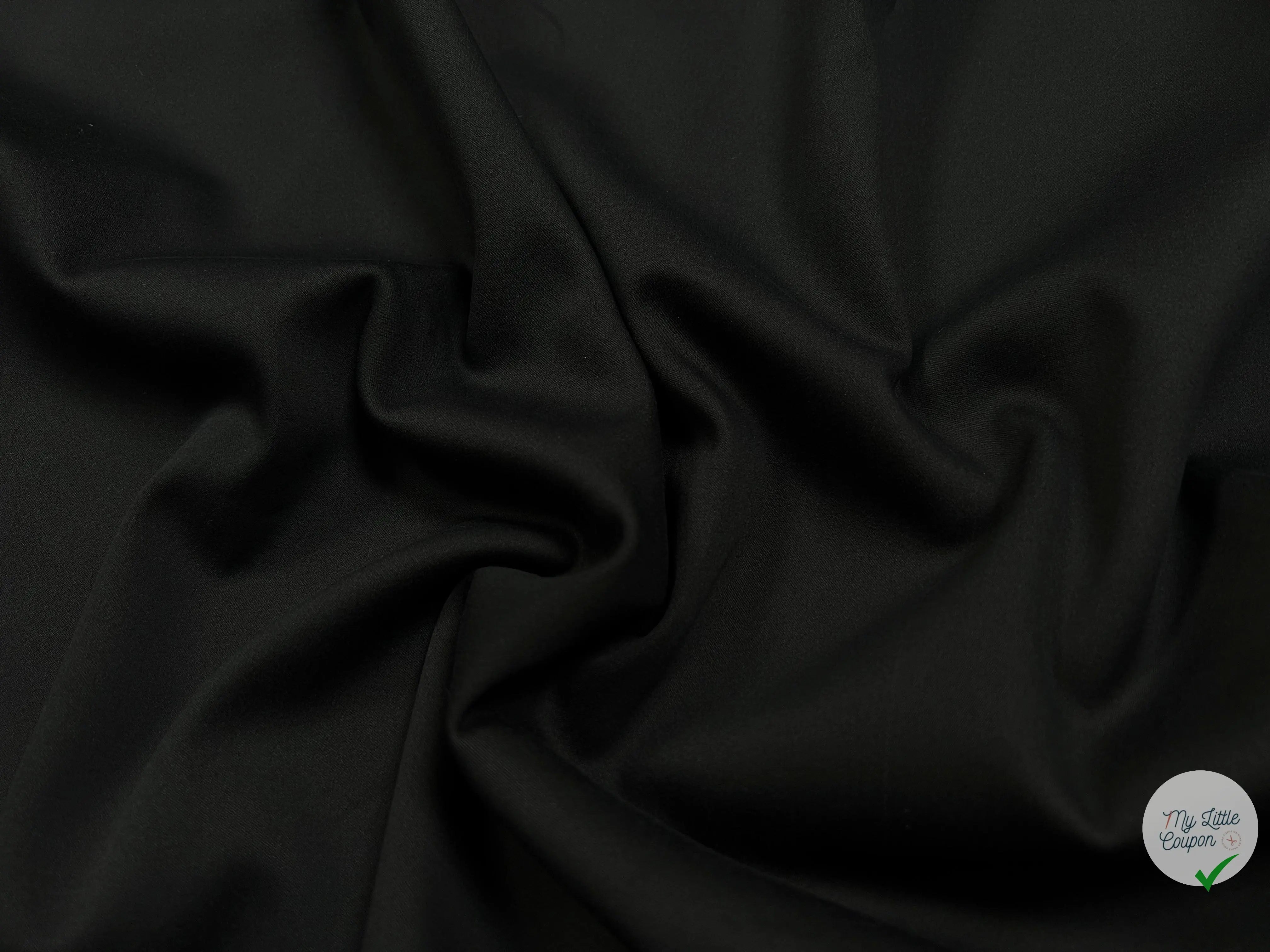 SATIN DE COTON STRETCH NOIR COUTURE - coupon de 3 mètres - My Little Coupon - tissu - coudre