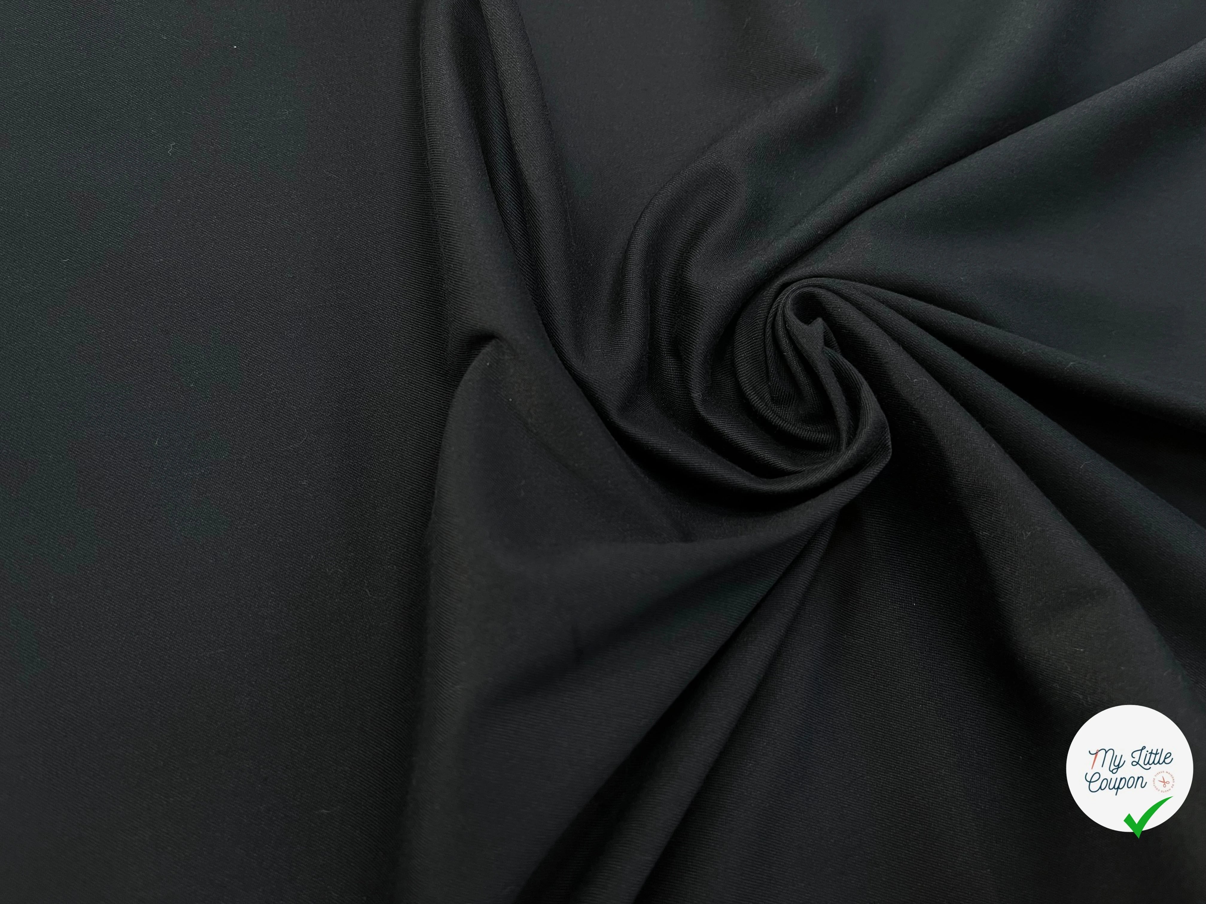 SATIN DE COTON STRETCH NOIR - My Little Coupon