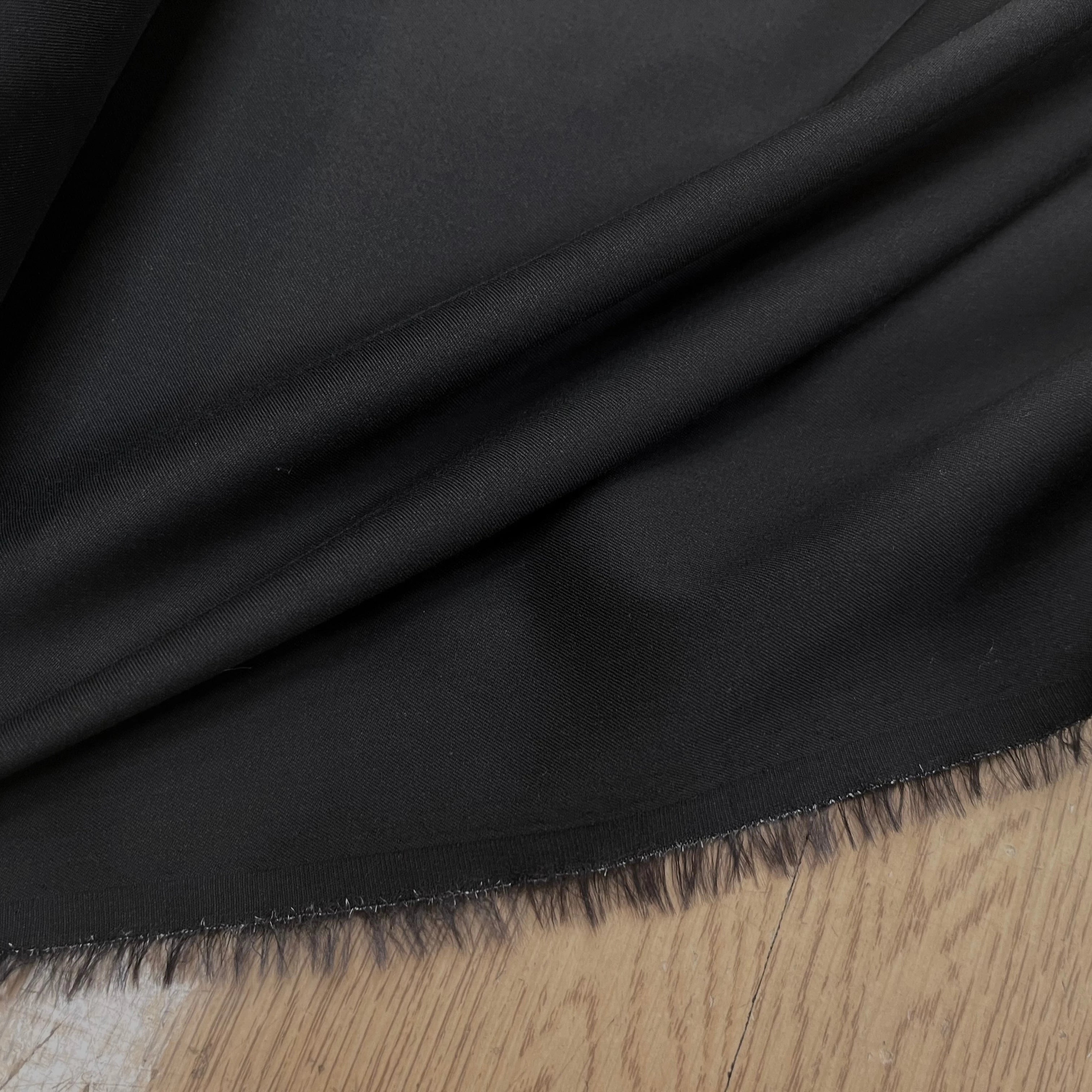 SATIN DE COTON STRETCH NOIR - My Little Coupon