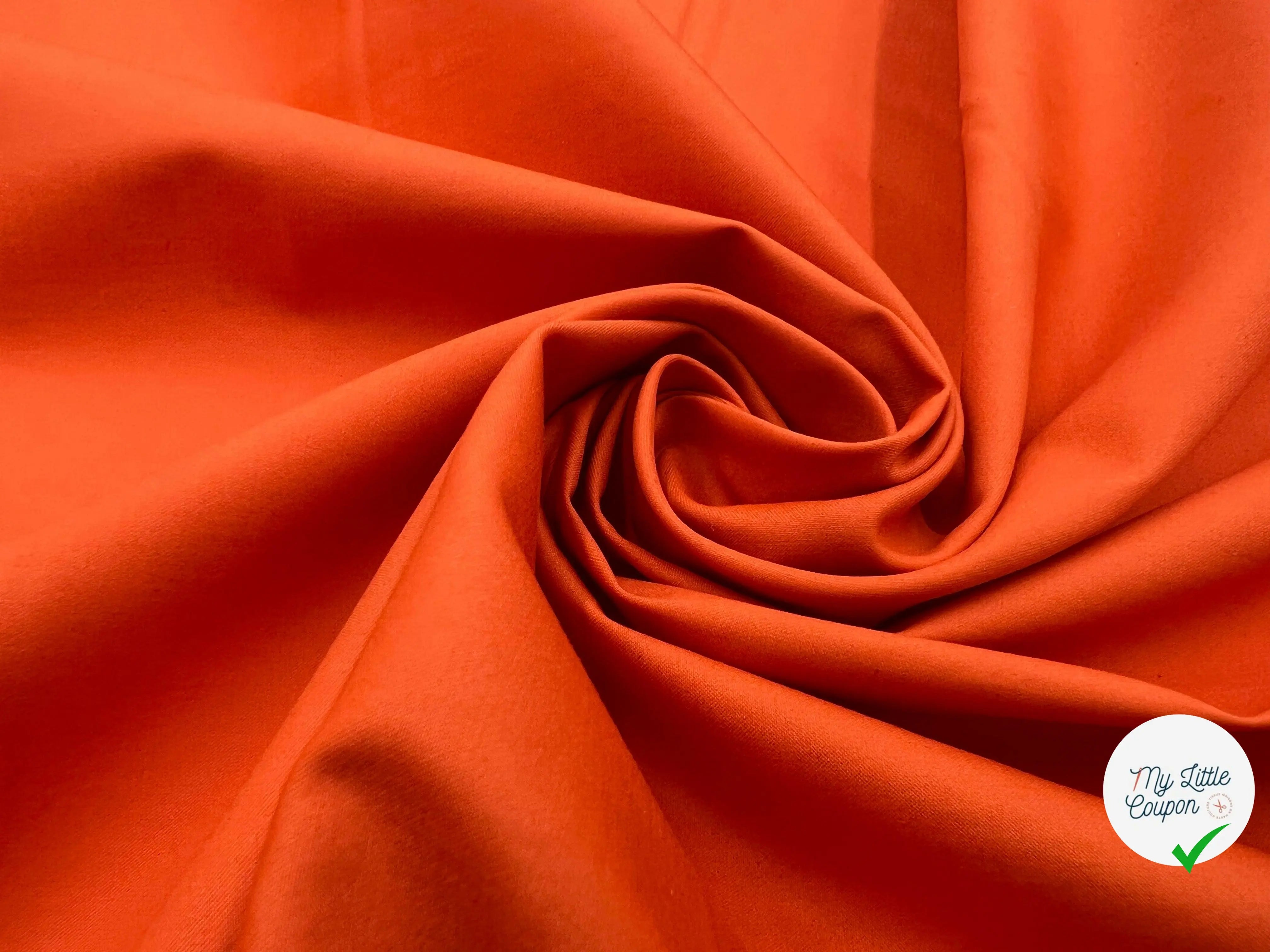 SATIN DE COTON STRETCH ORANGE - My Little Coupon - tissu - coudre