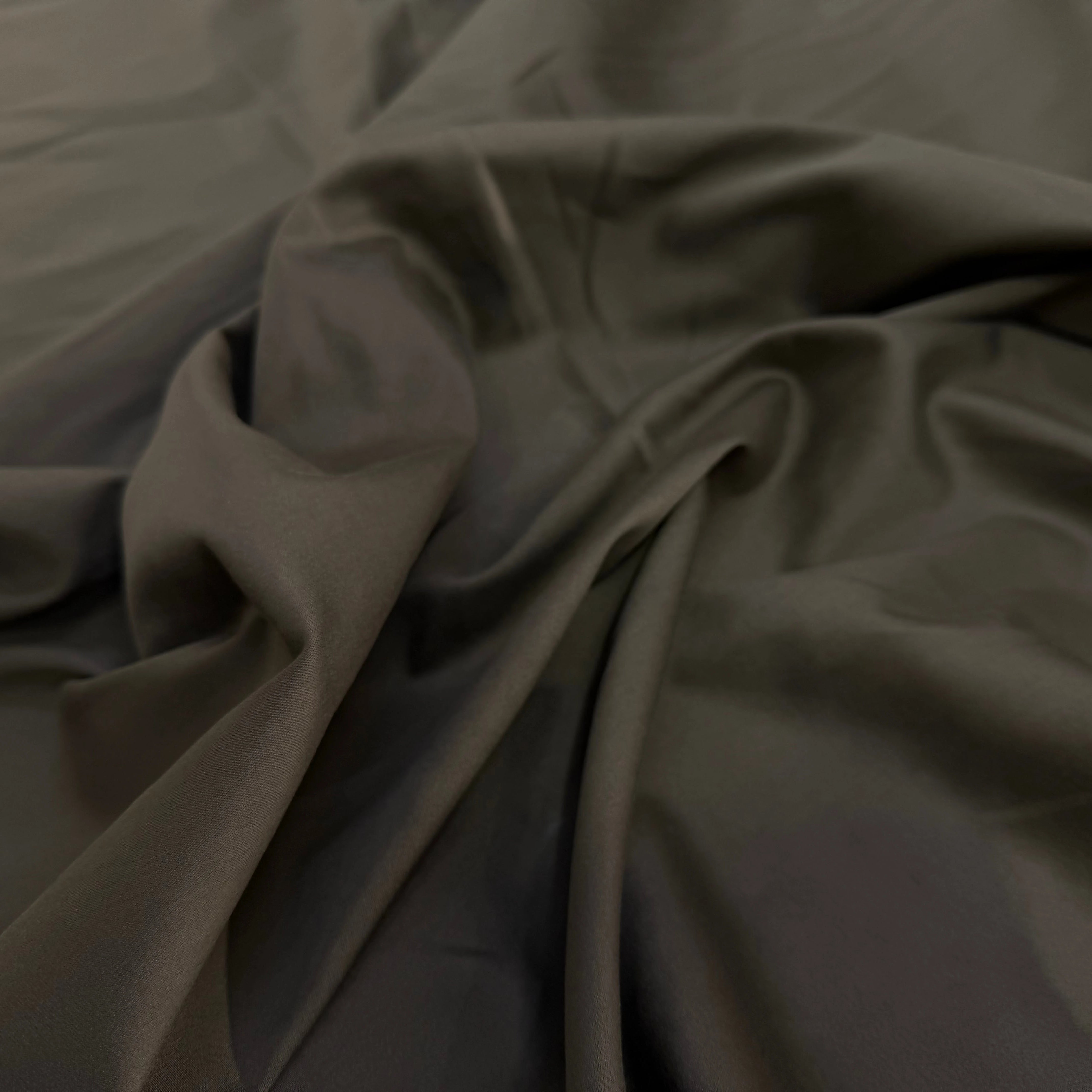 SATIN DE COTON STRETCH QUALITÉ COUTURE KHAKI - My Little Coupon