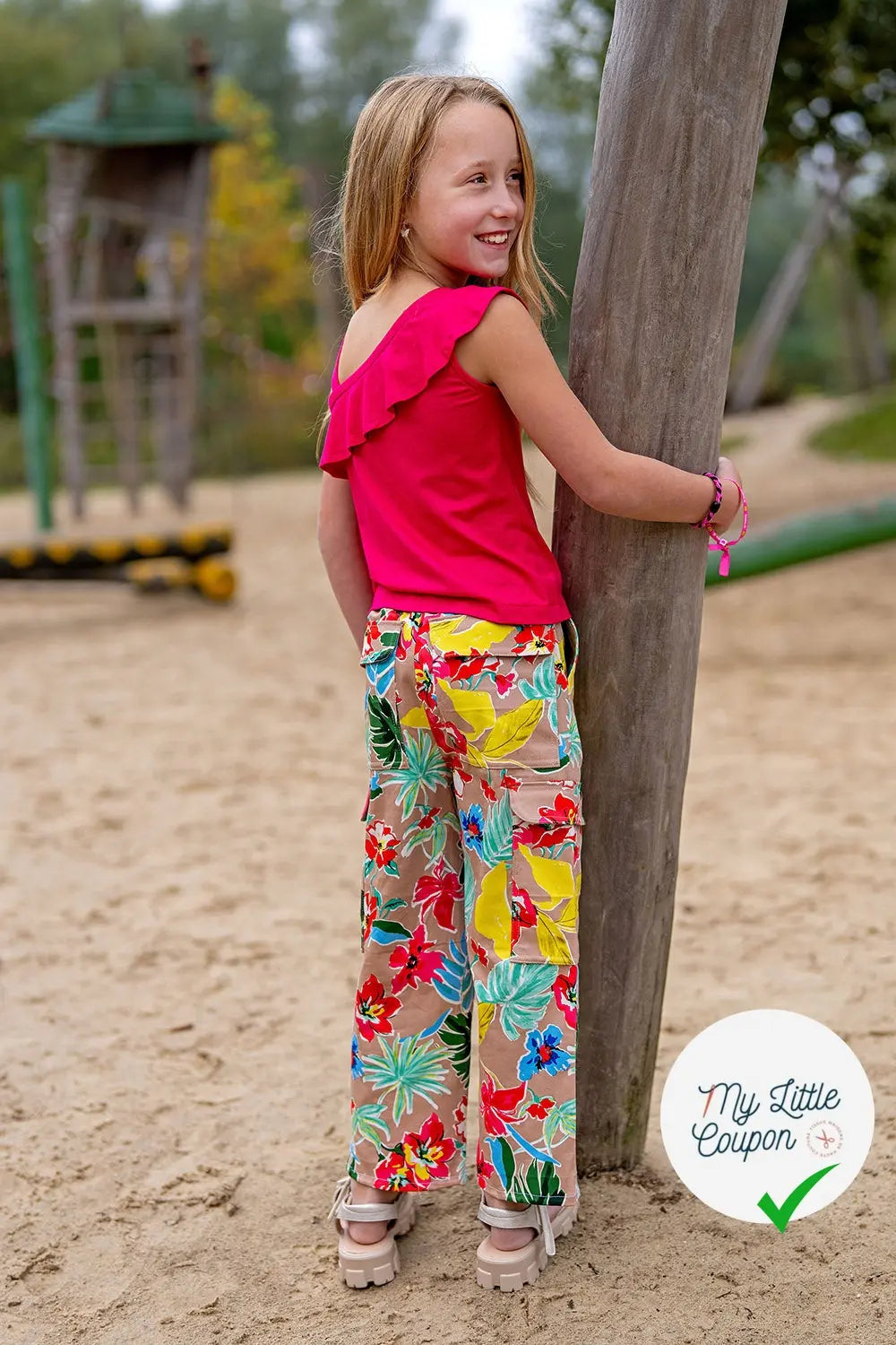 SATIN DE COTON TISSU IMPRIMÉ FLEURS CAMEL - My Little Coupon