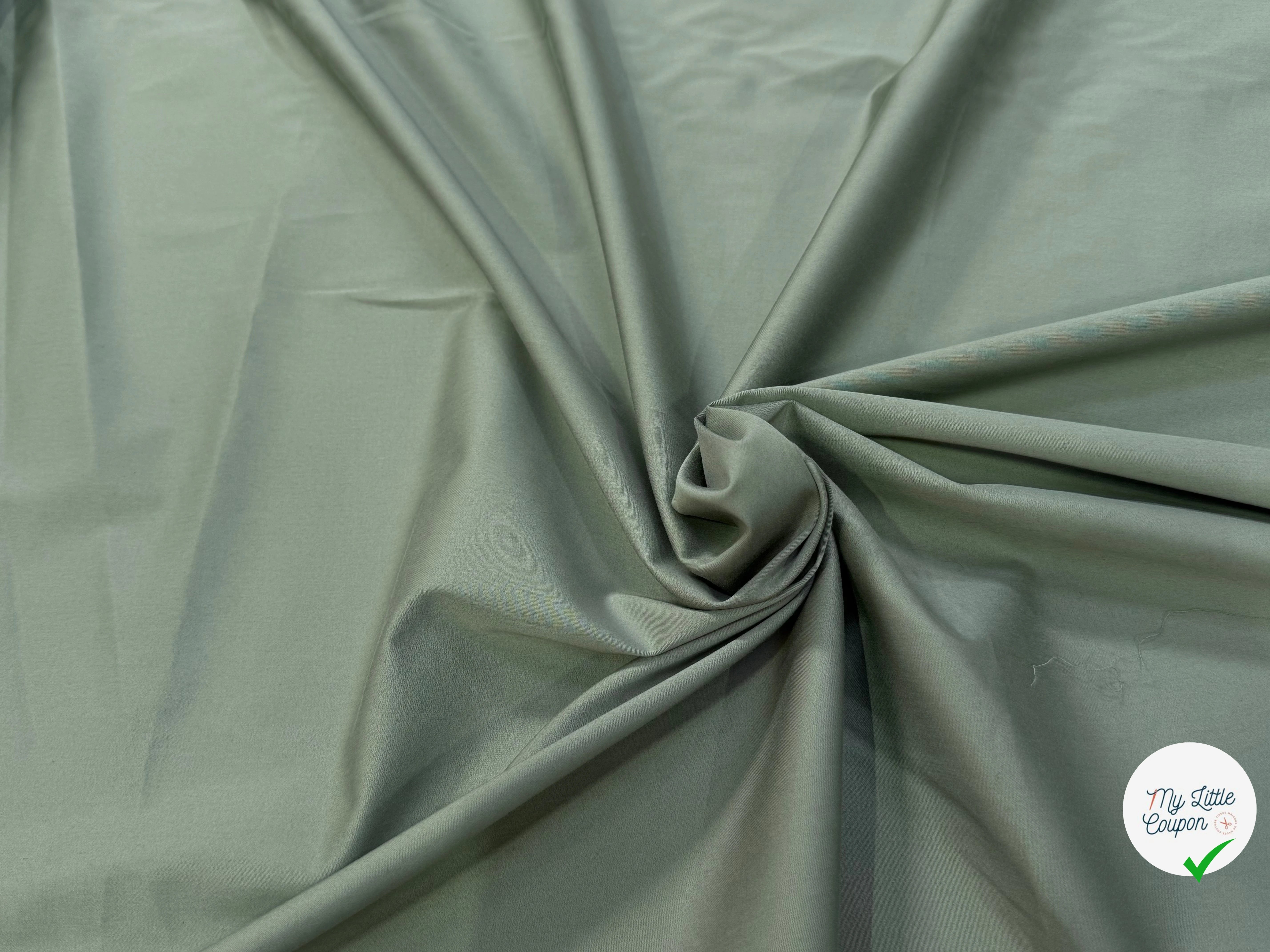 SATIN DE COTON VERT MENTHE CLAIRE STRETCH - My Little Coupon